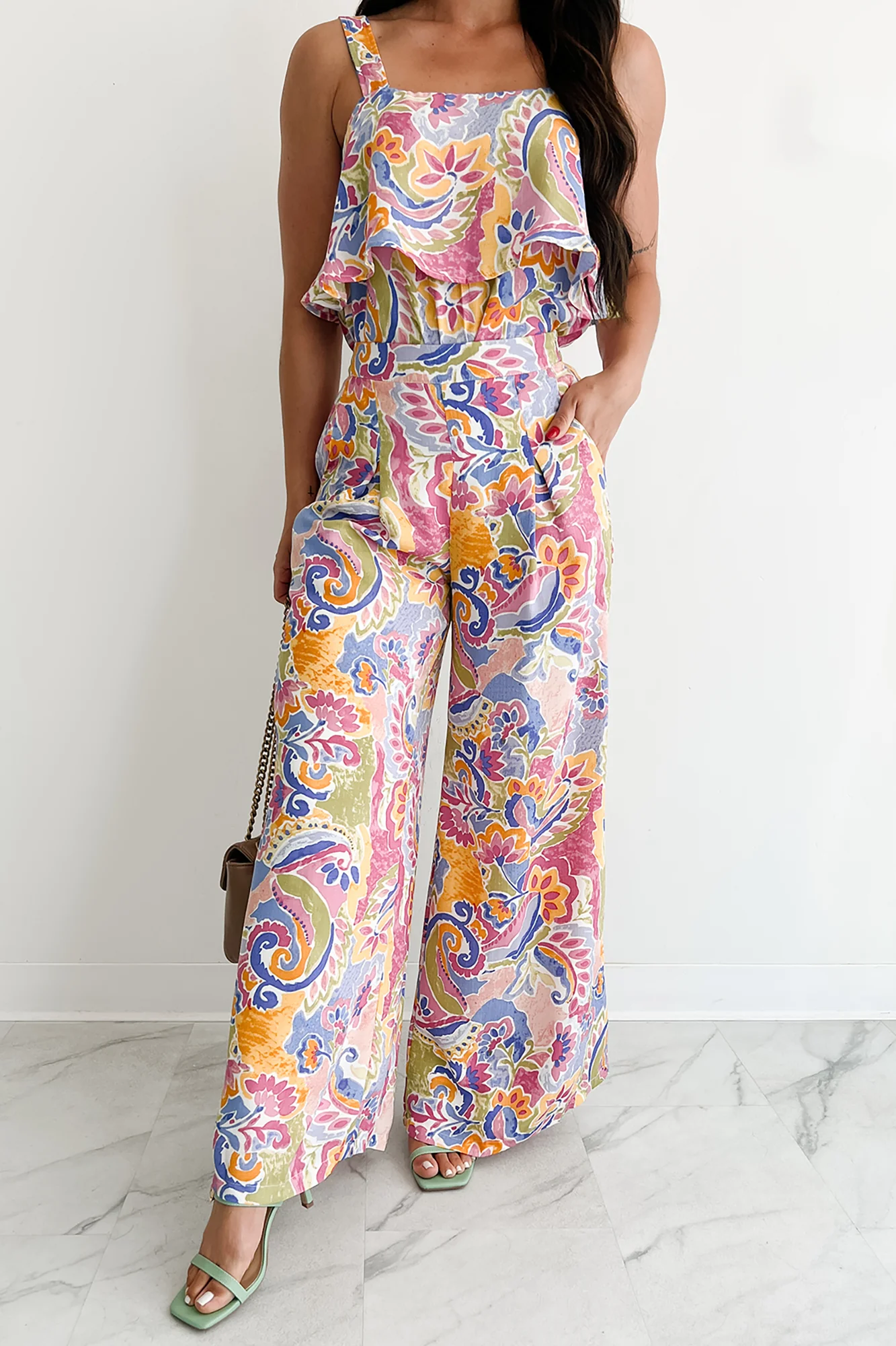 Colorful Imagination Printed Wide Leg Pants (Multi) - Image 2