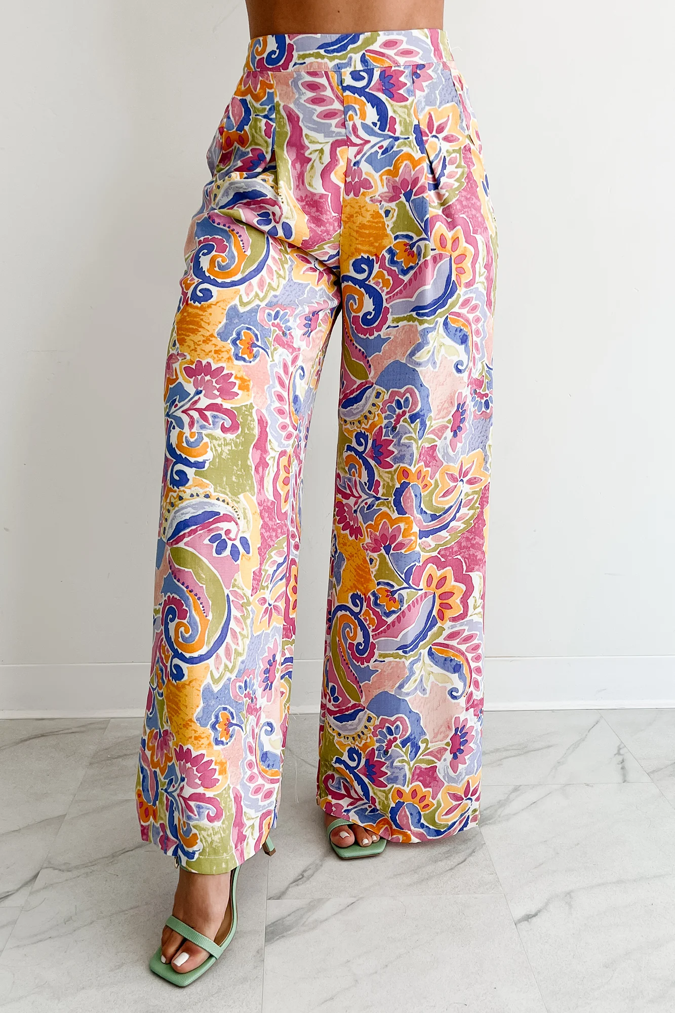 Colorful Imagination Printed Wide Leg Pants (Multi) - Image 3