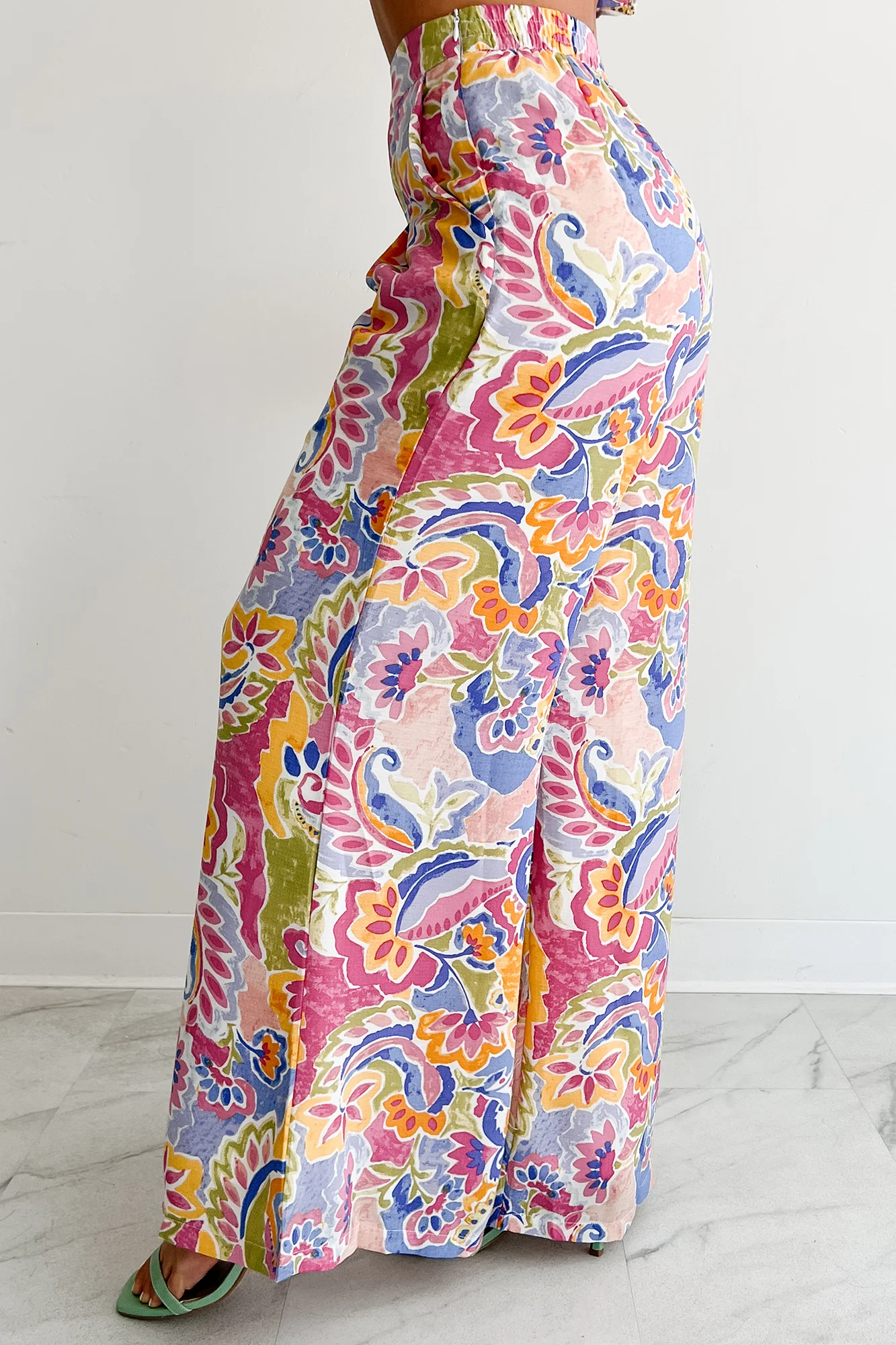 Colorful Imagination Printed Wide Leg Pants (Multi) - Image 4