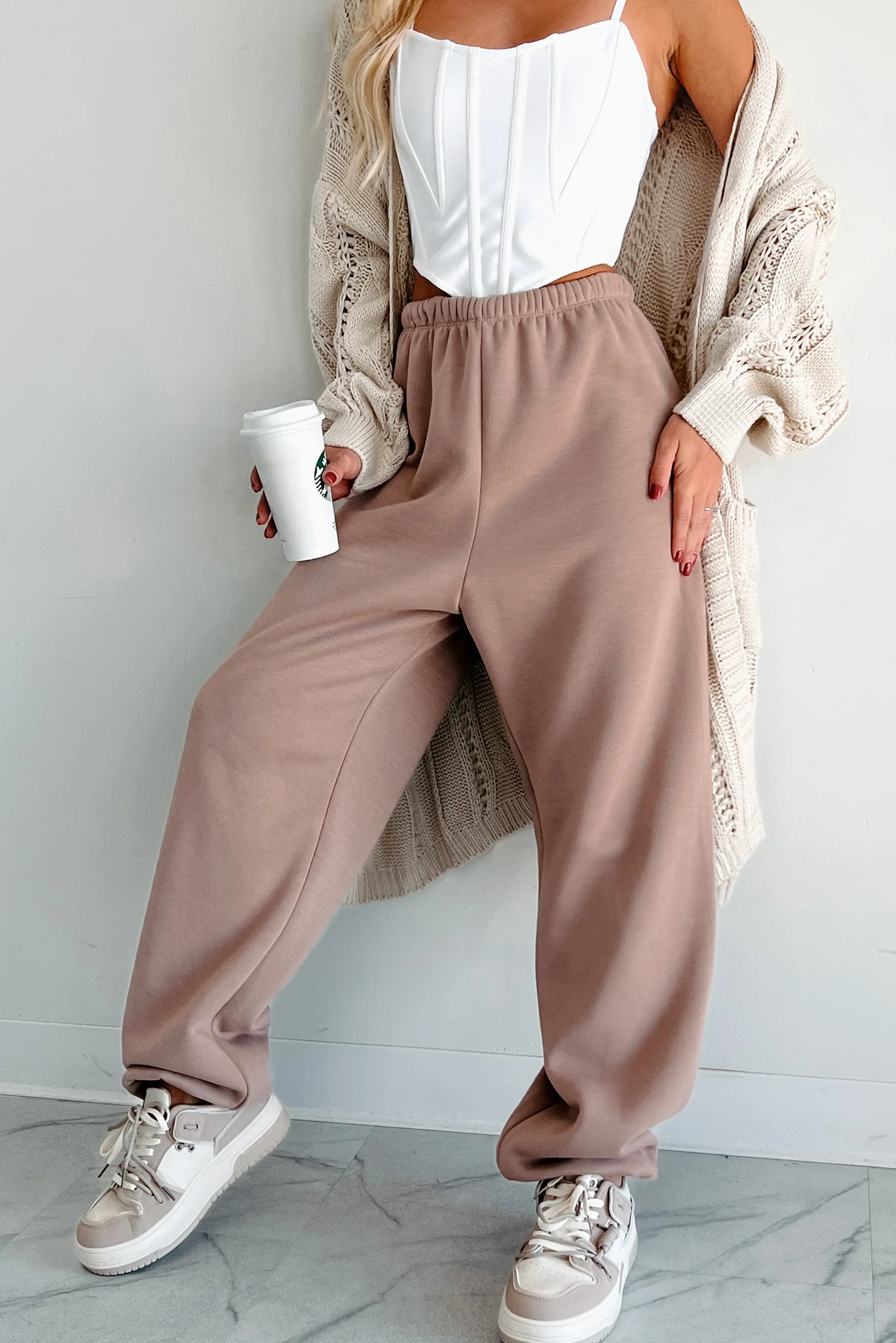 Comfort Is Luxury Oversized Jogger Sweatpants (Mocha) - Image 3