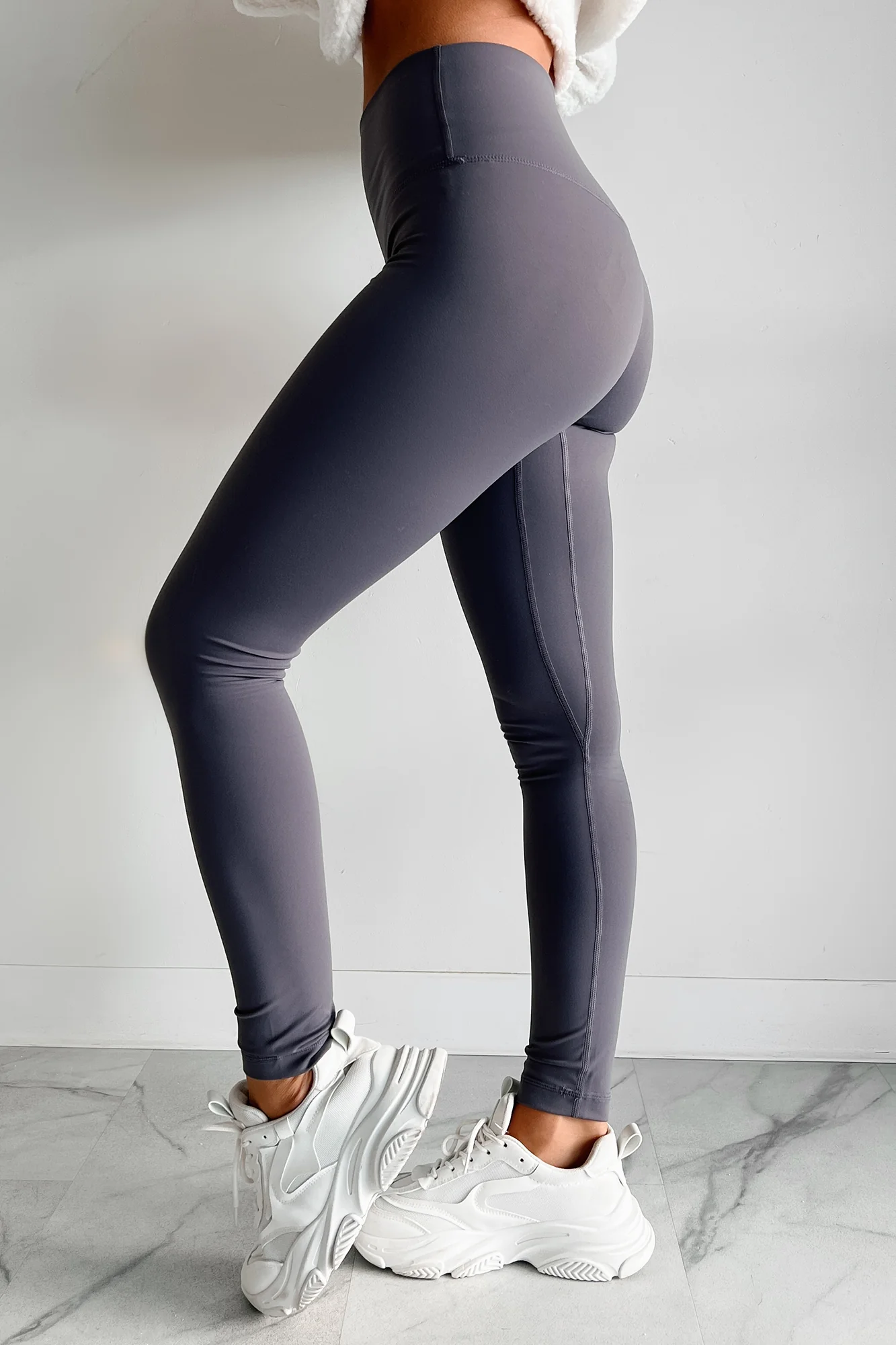 Completing My Goals Active Leggings (Charcoal) - Image 5