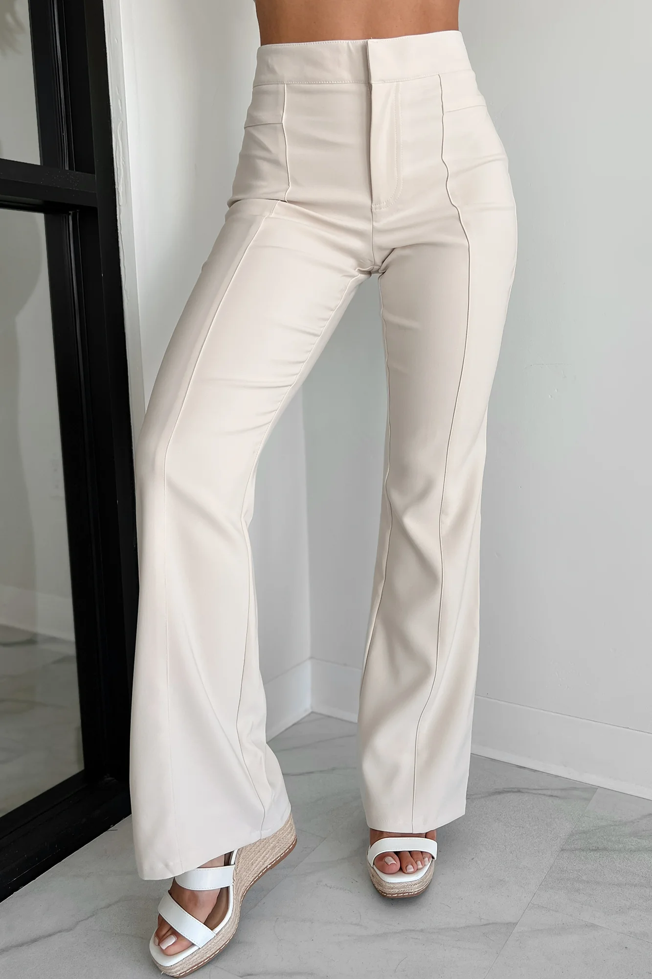 Confident Decisions High Waist Dress Pant (Cream) - Image 3