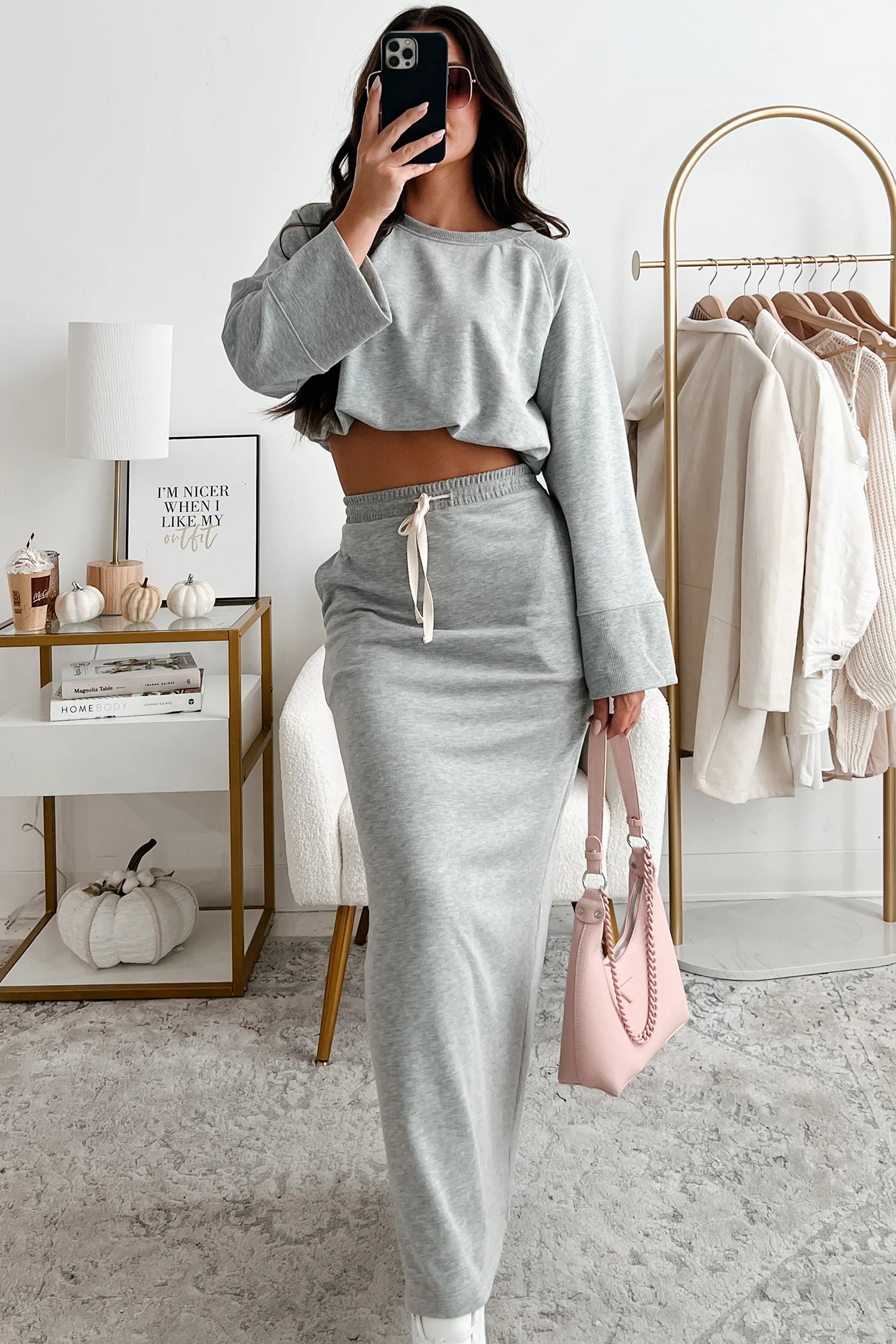 Conquering Today Sporty Knit Maxi Skirt (Heather Grey) - Image 3