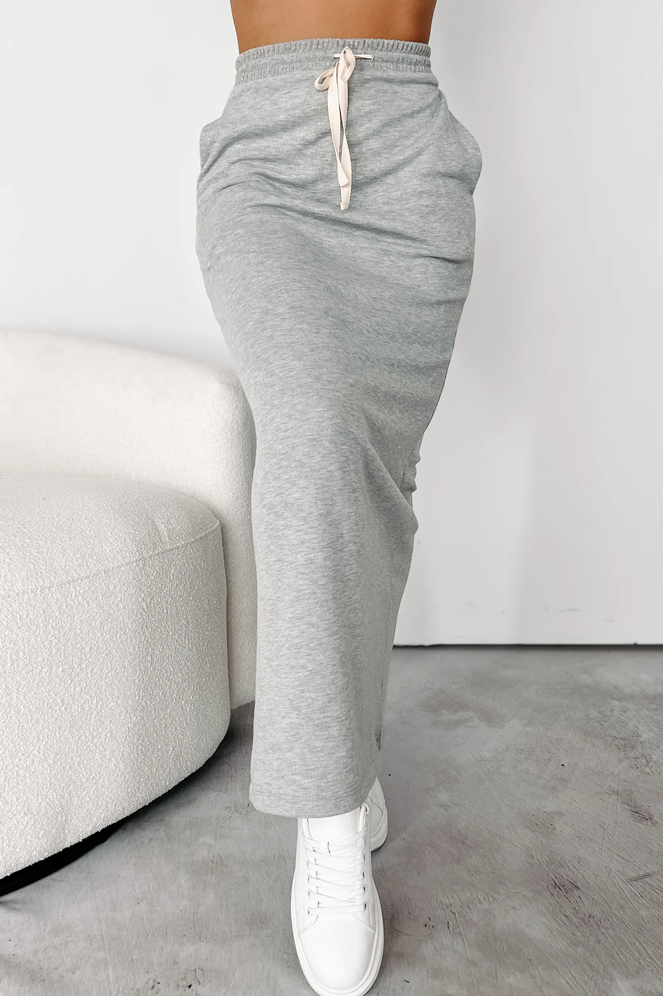 Conquering Today Sporty Knit Maxi Skirt (Heather Grey) - Image 4