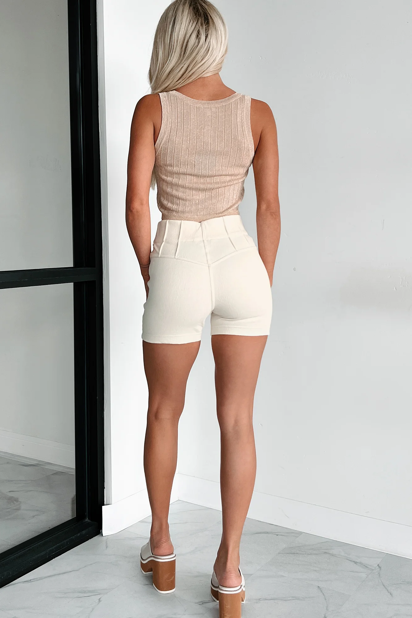 Conveniently Chic Ribbed Lurex Crop Tank (Gold) - Image 3