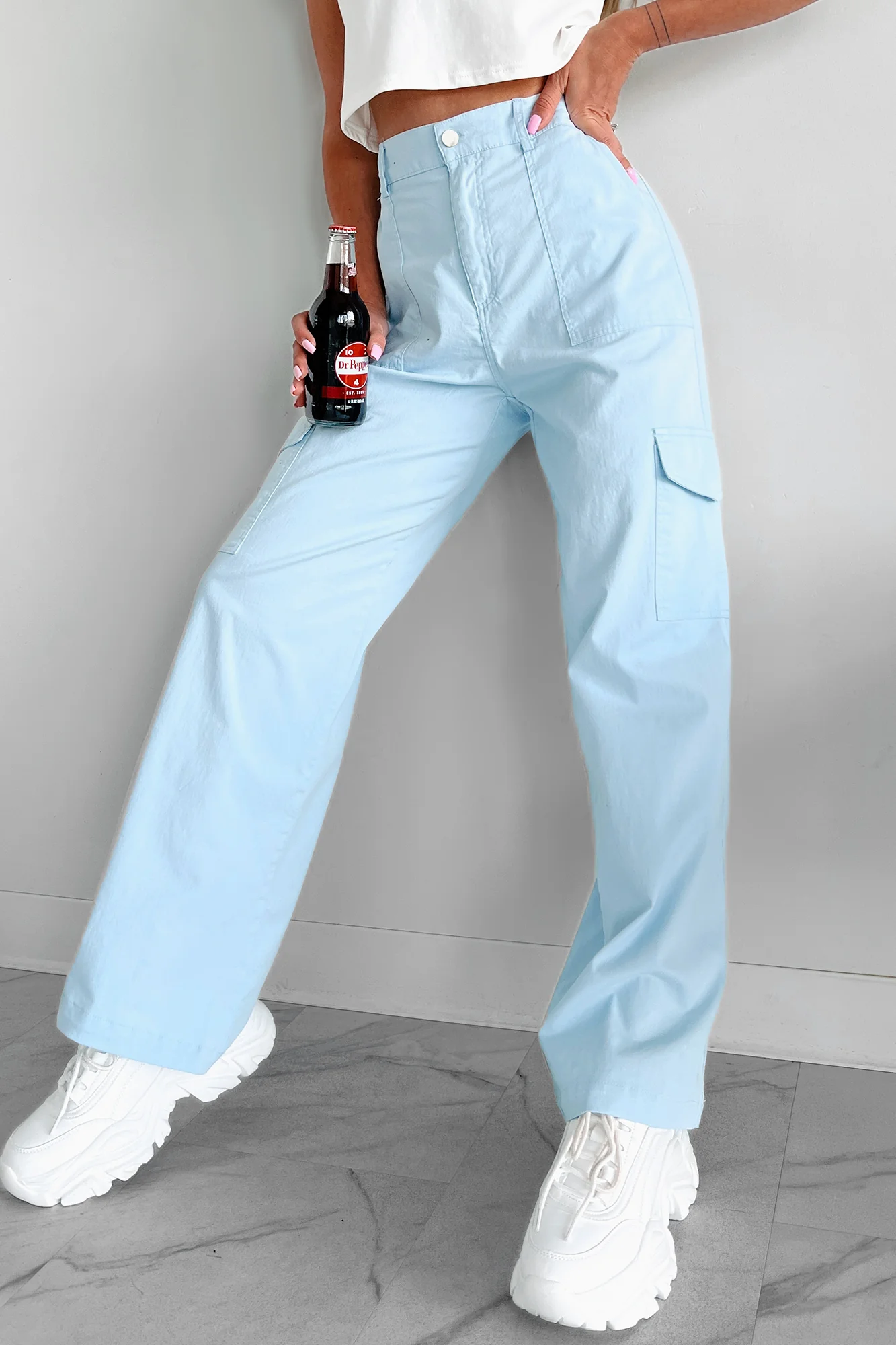 Cool People Only Cargo Pants (Sky) - Image 5