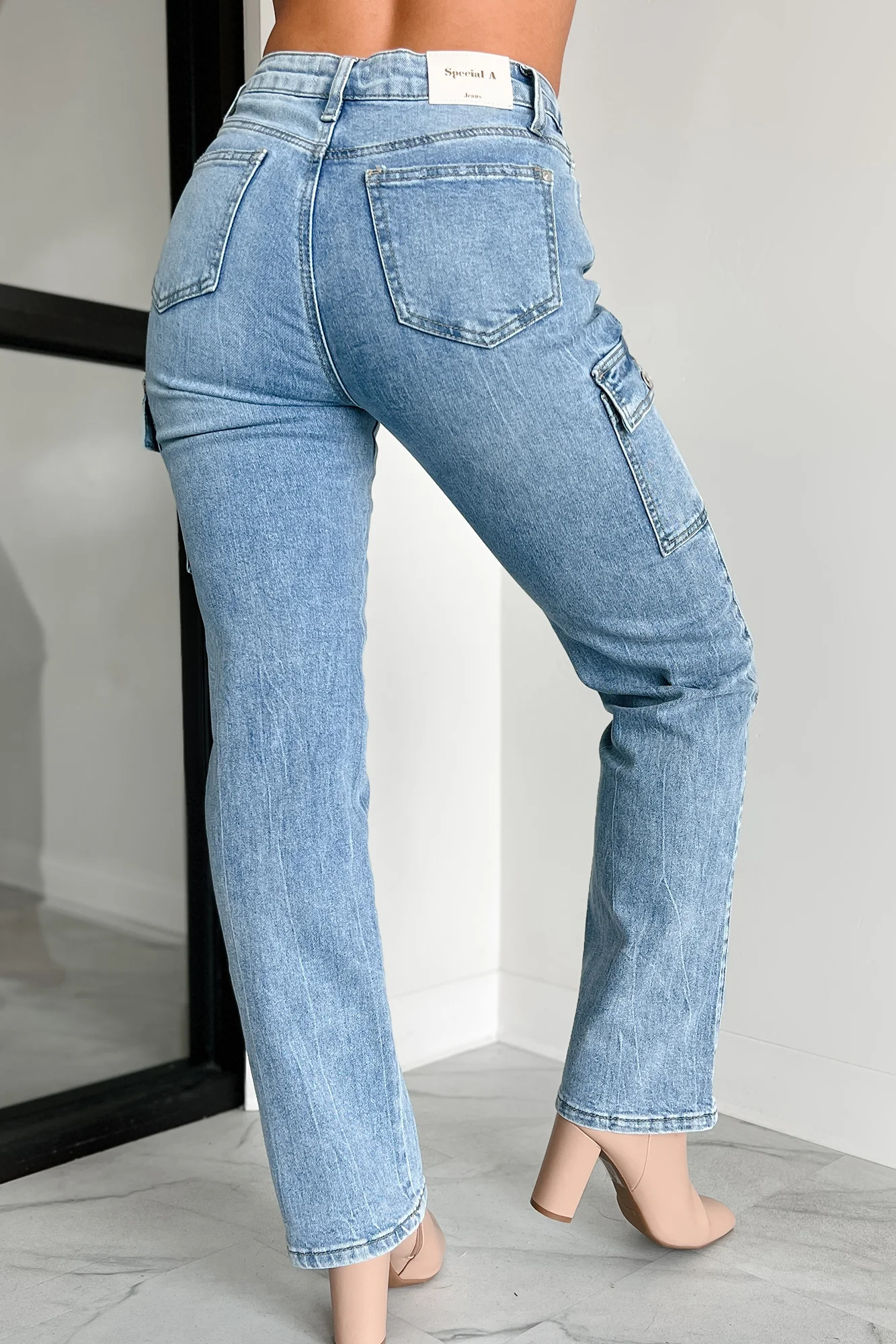 Cova High Rise Special A Cargo Jeans (Medium Dark) - Image 6