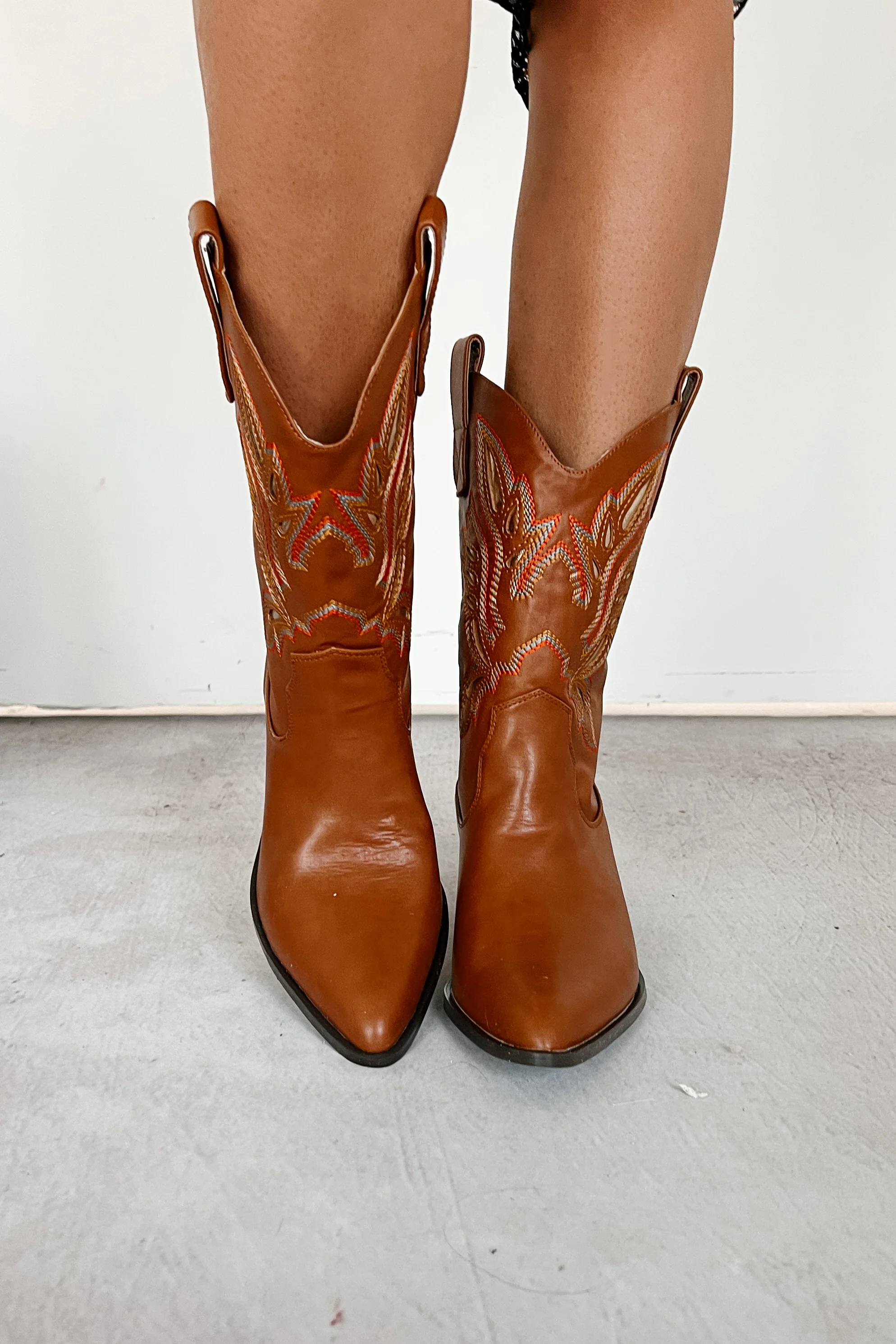 Cowgirl Glory Western Cowboy Boots (Tan) - Image 5