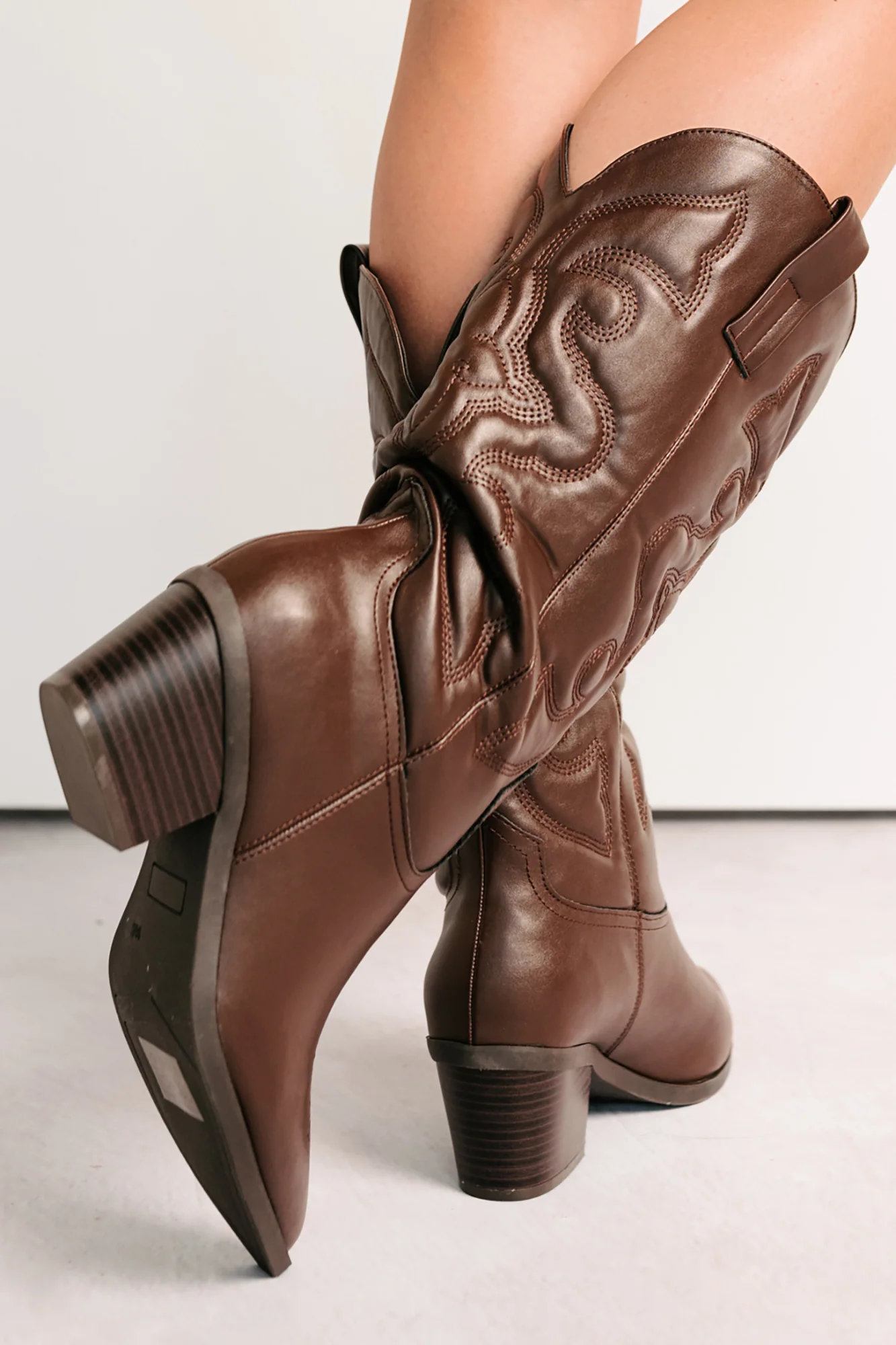 Cowgirl Glow Pointed Toe Western Boots (Brown) - Image 4