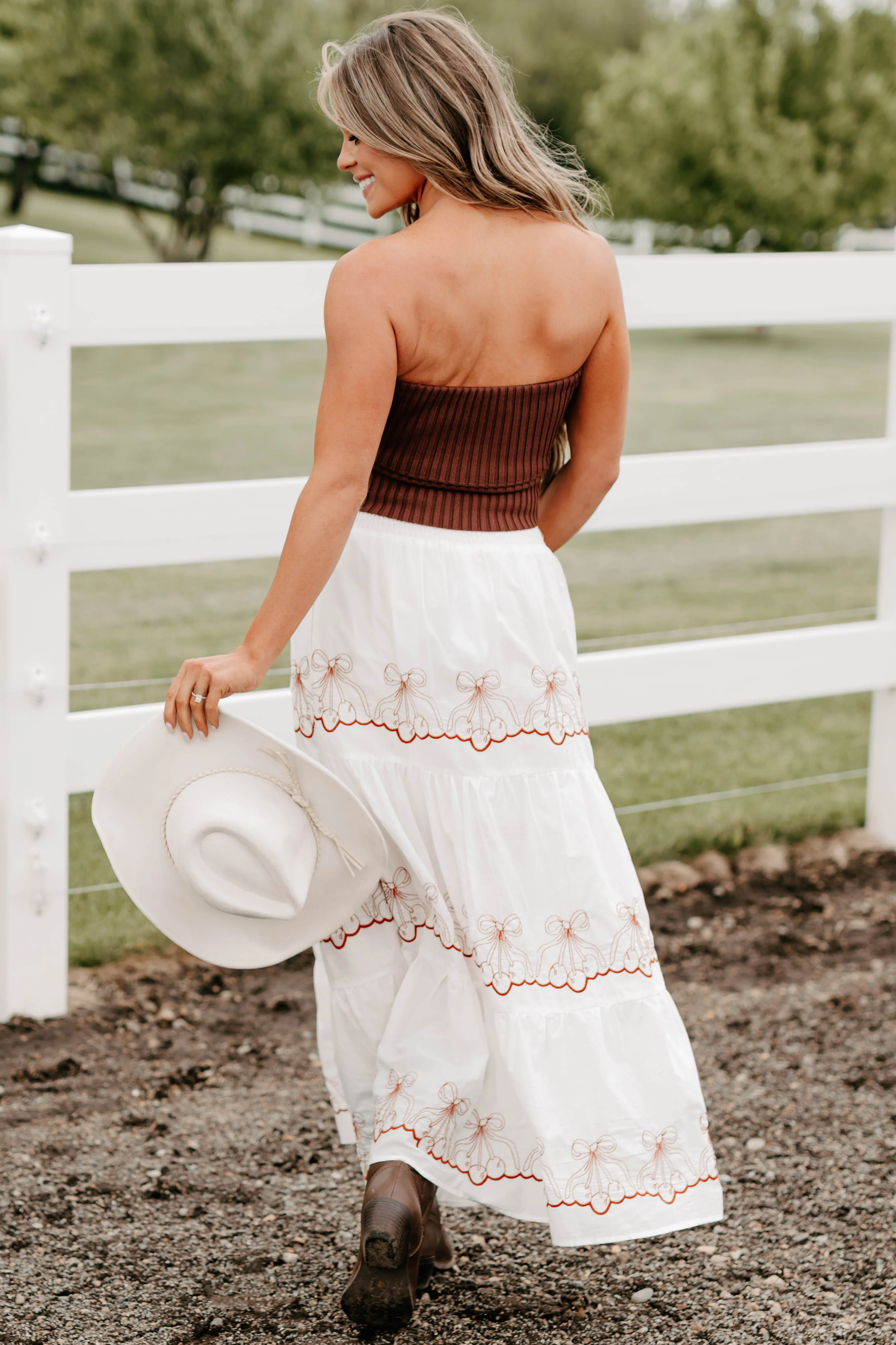 Cozy Corner Ribbed Strapless Fold Over Top (Chestnut) - Image 16