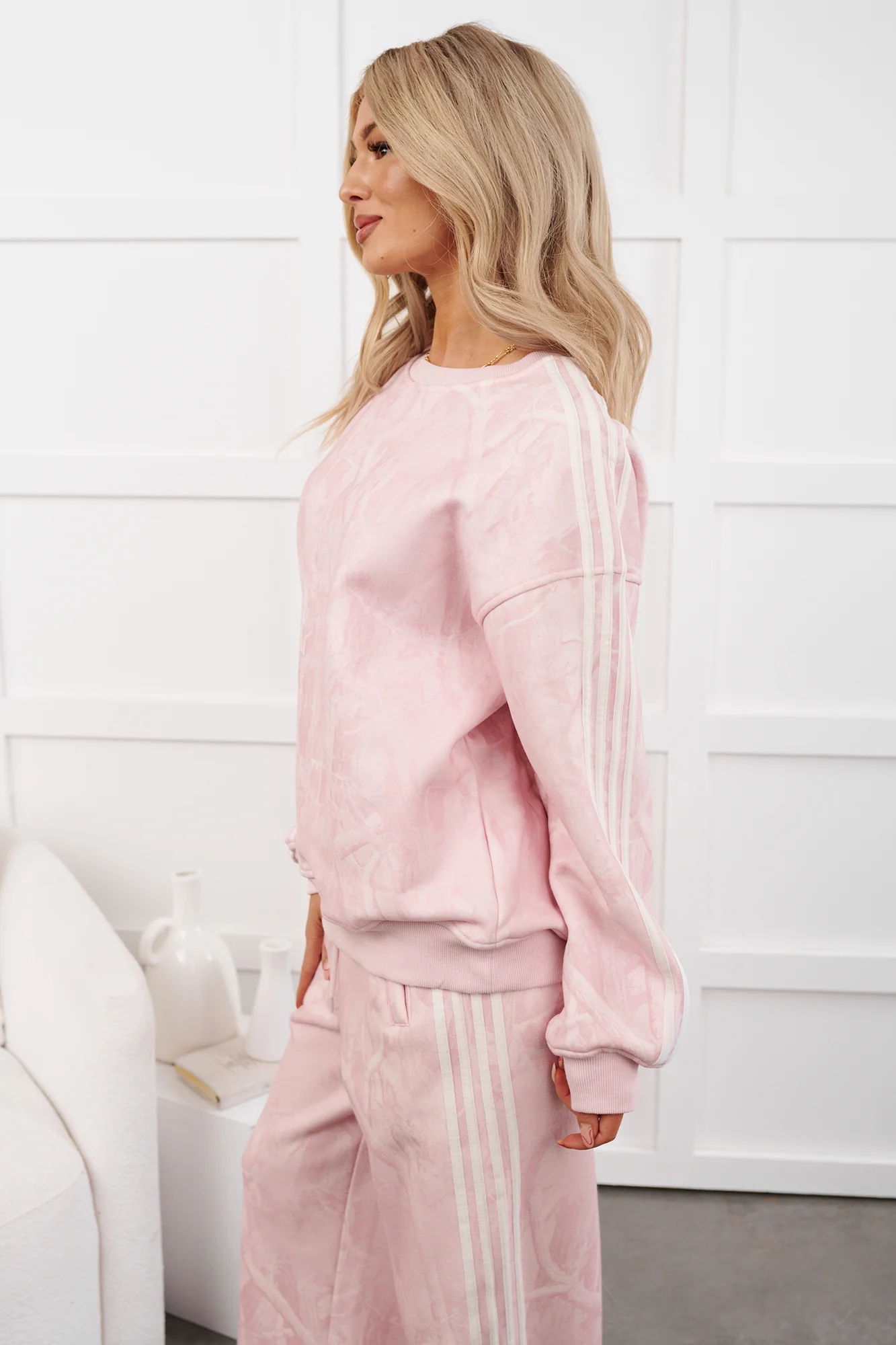 Cozy Corners Side Stripes Sweater (Light Pink Camo) - Image 7