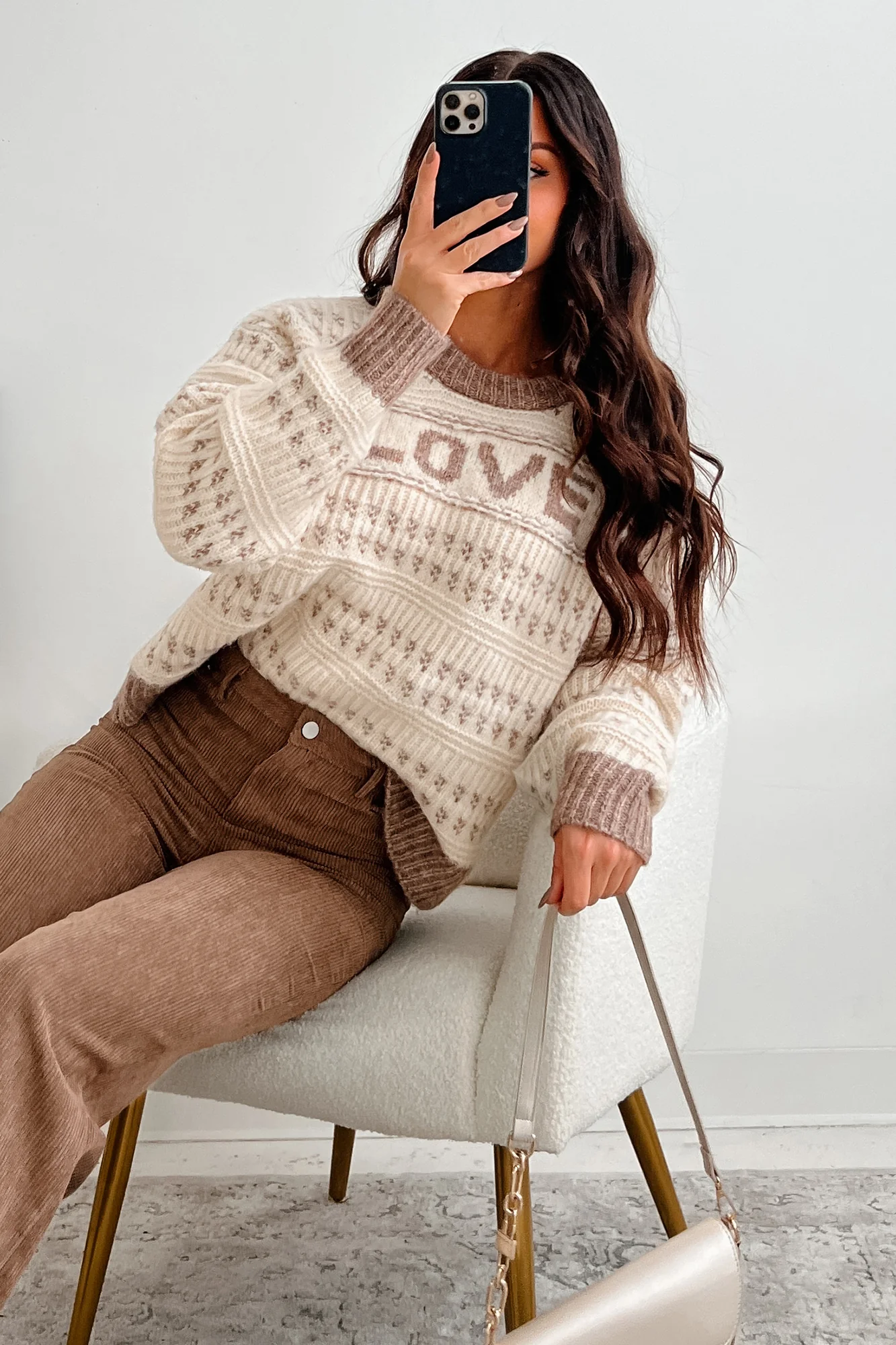 Cozy & Loving It Fair Isle Sweater (Oatmeal/Cream) - Image 12