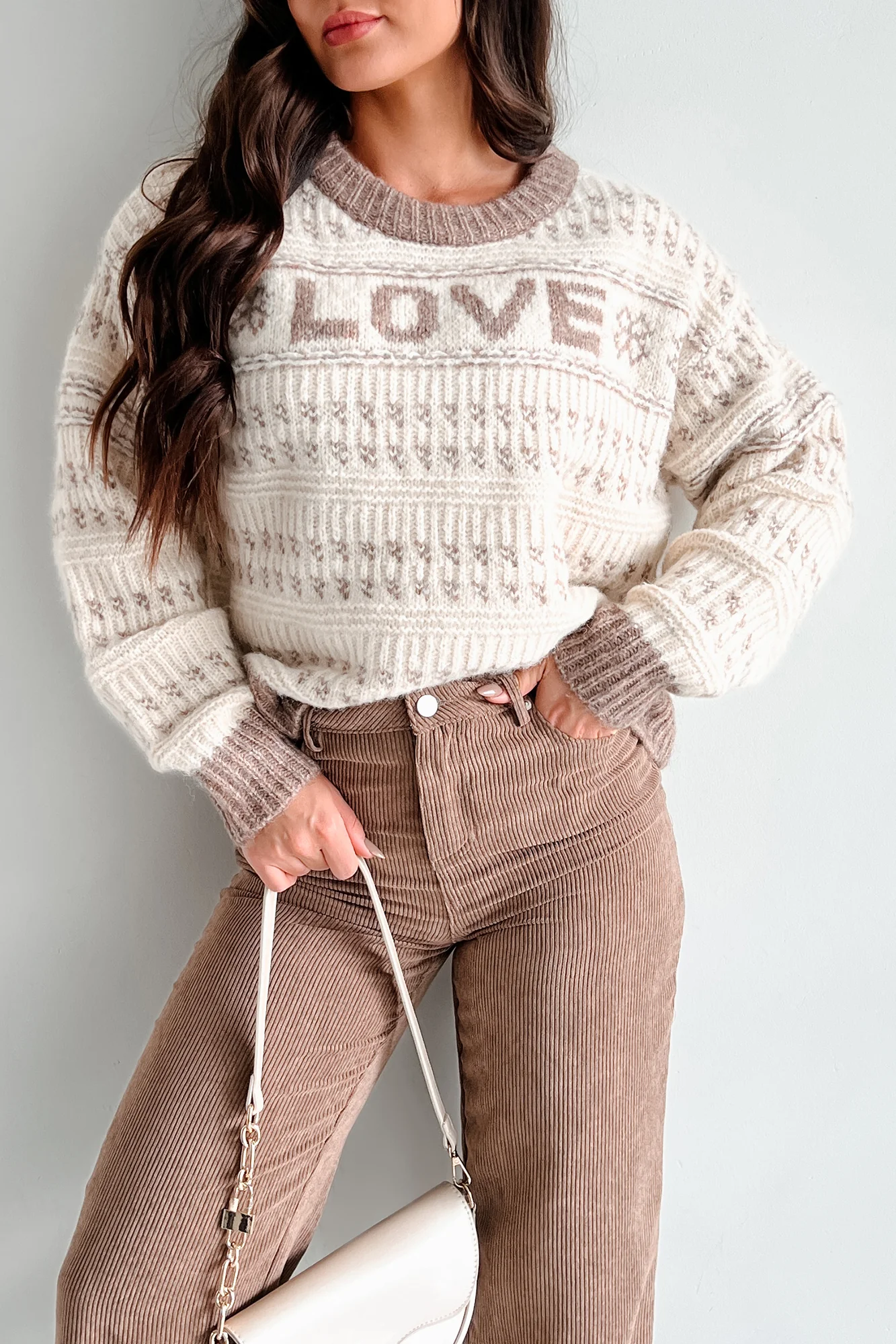 Cozy & Loving It Fair Isle Sweater (Oatmeal/Cream) - Image 8