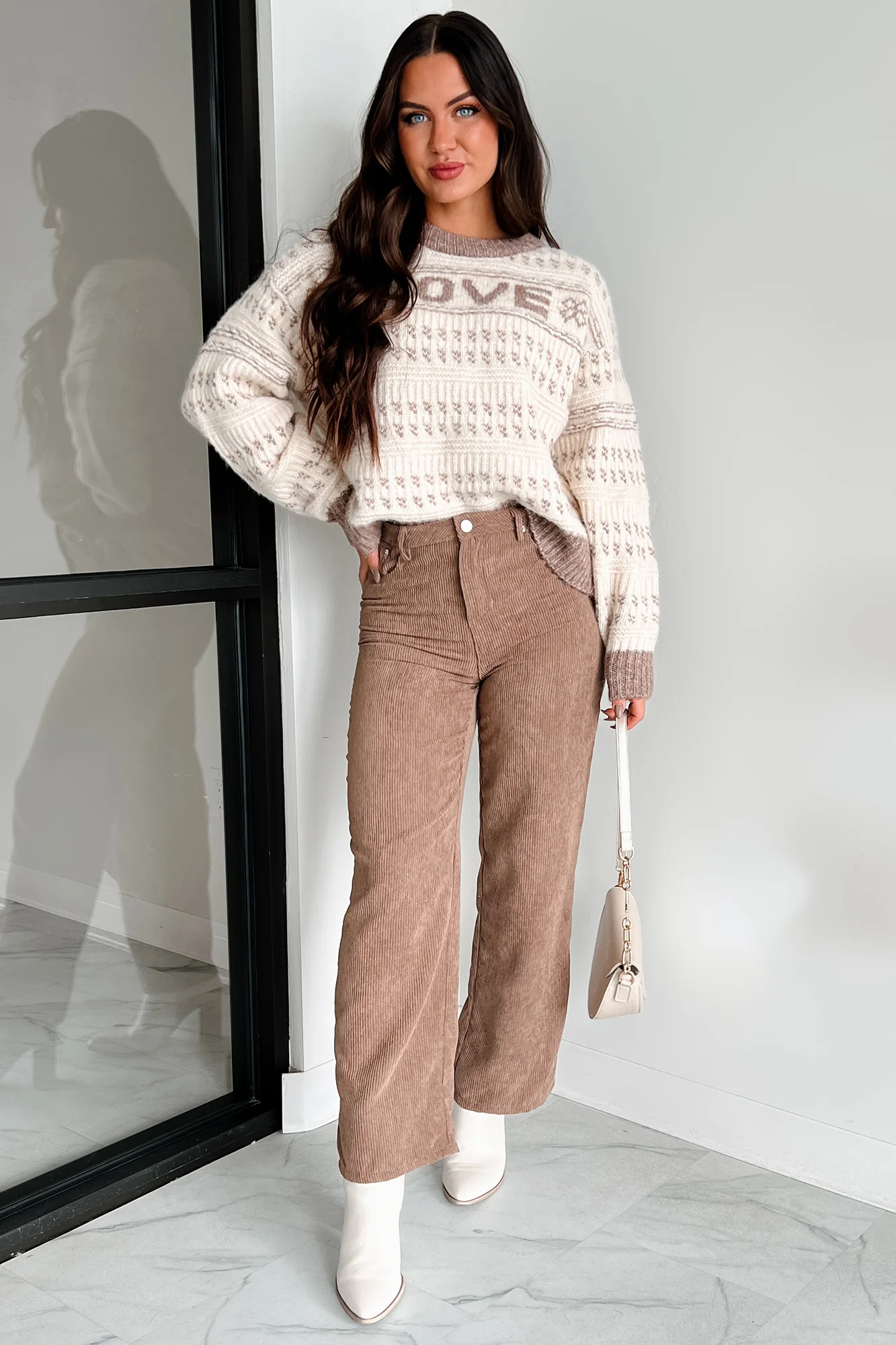 Cozy & Loving It Fair Isle Sweater (Oatmeal/Cream) - Image 9