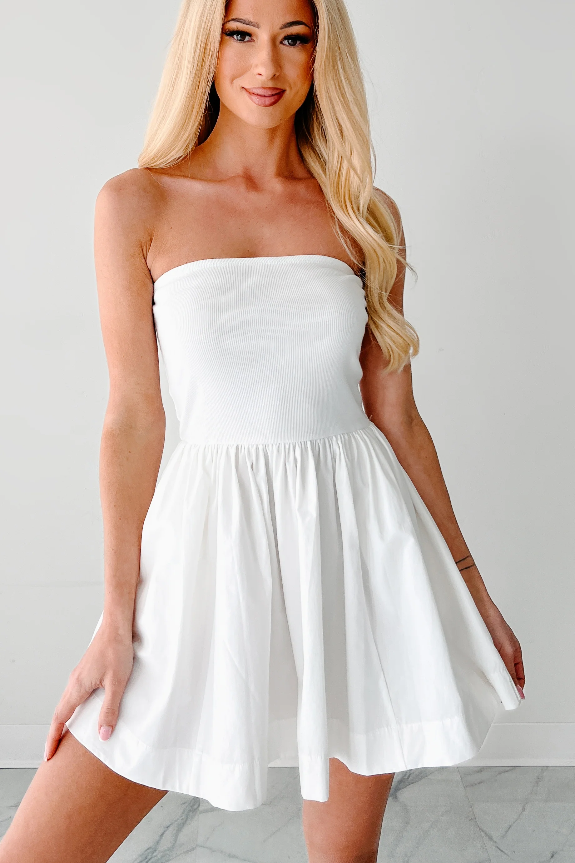 Creating My Future Strapless Mini Dress (White) - Image 2