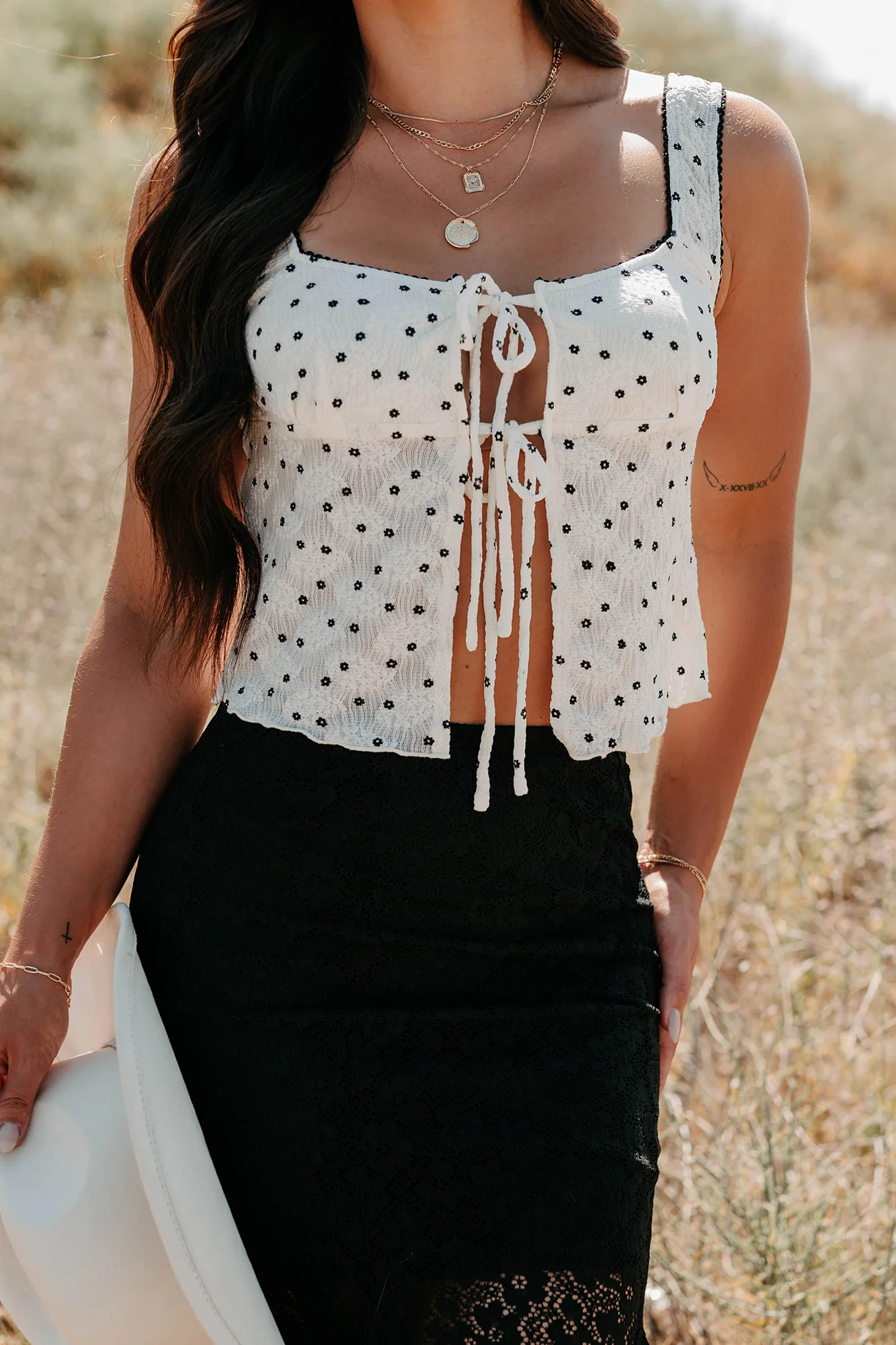 Cupid’s Favorite Sleeveless Floral Top (Ivory) - Image 2