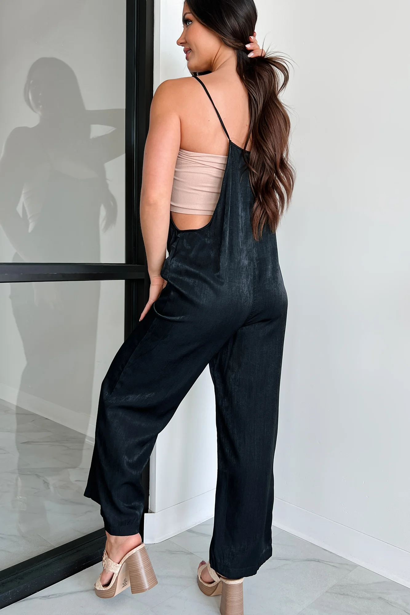 Cutest Aesthetic Button Front Jumpsuit (Black) - Image 4