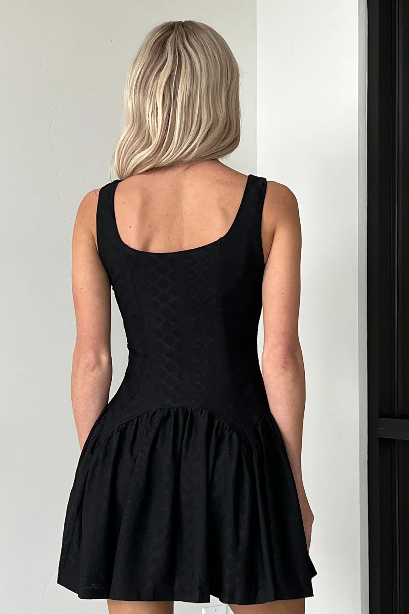 Cutie On The Loose Textured Mini Dress (Black) - Image 4