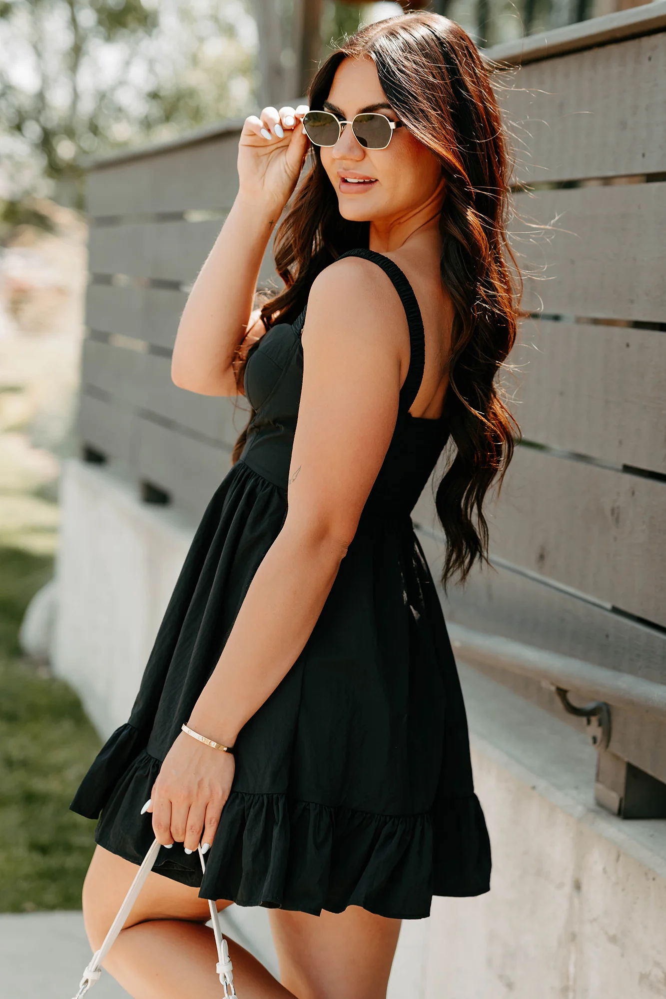 Dahlia Dreams Sleeveless Mini Dress (Black) - Image 3