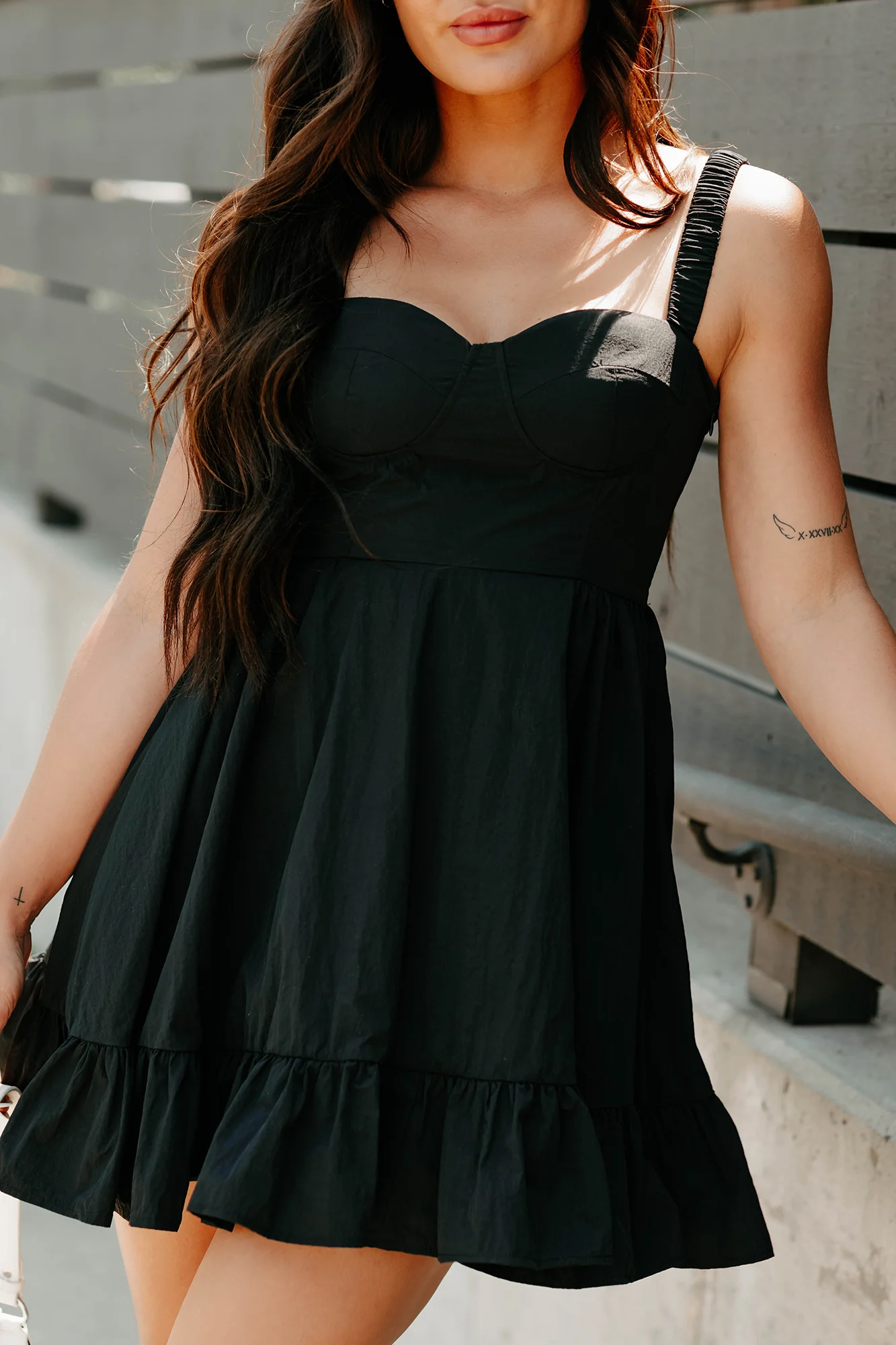 Dahlia Dreams Sleeveless Mini Dress (Black) - Image 4