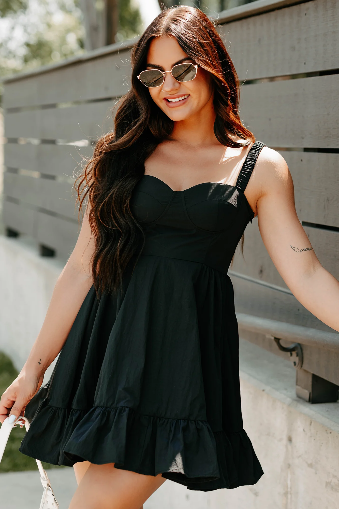 Dahlia Dreams Sleeveless Mini Dress (Black) - Image 8