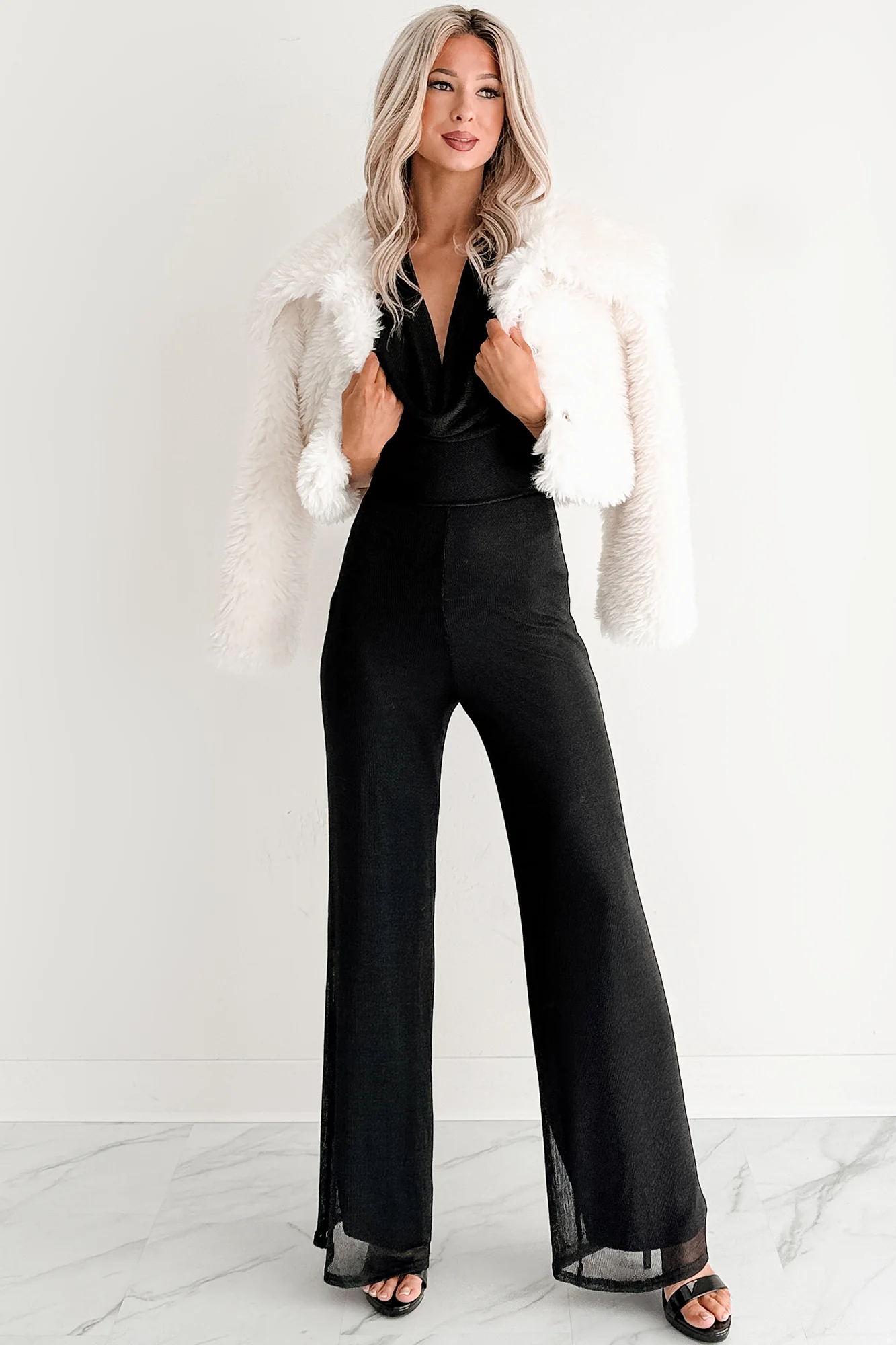 Dark & Dazzling Metallic Halter Jumpsuit (Black) - Image 6
