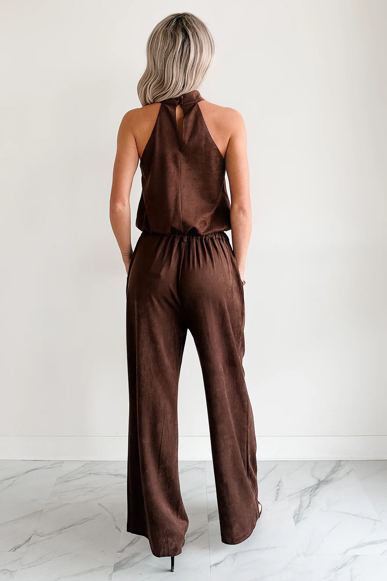 Darling Desire Faux Suede Halter Top (Brown) - Image 6