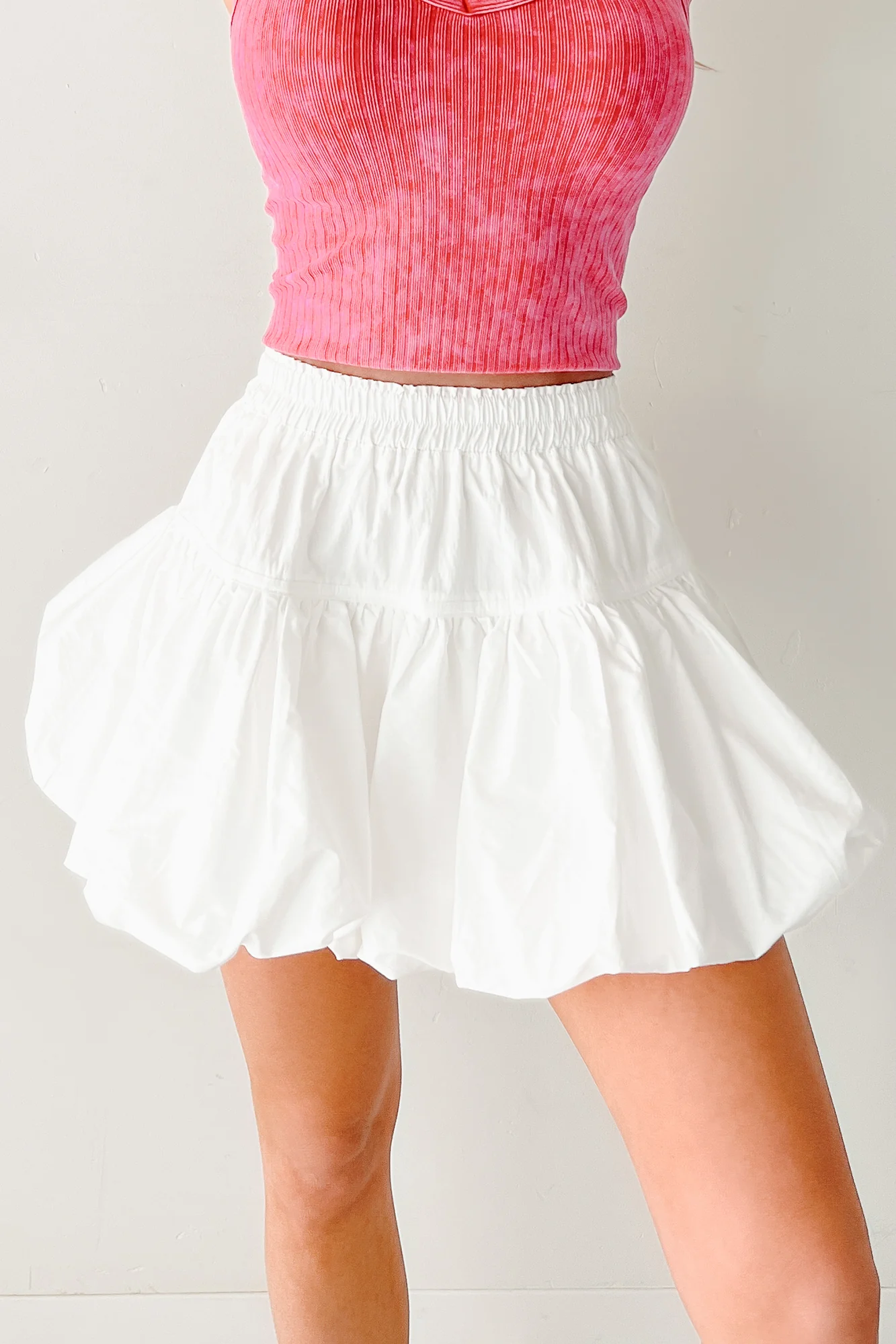 Daydream Darling Bubble Hem Mini Skirt (Ivory) - Image 6