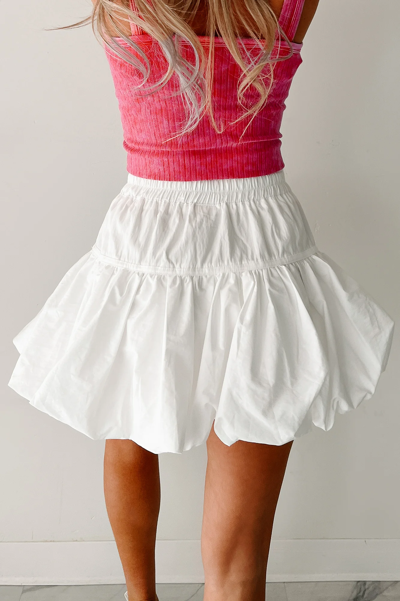 Daydream Darling Bubble Hem Mini Skirt (Ivory) - Image 8