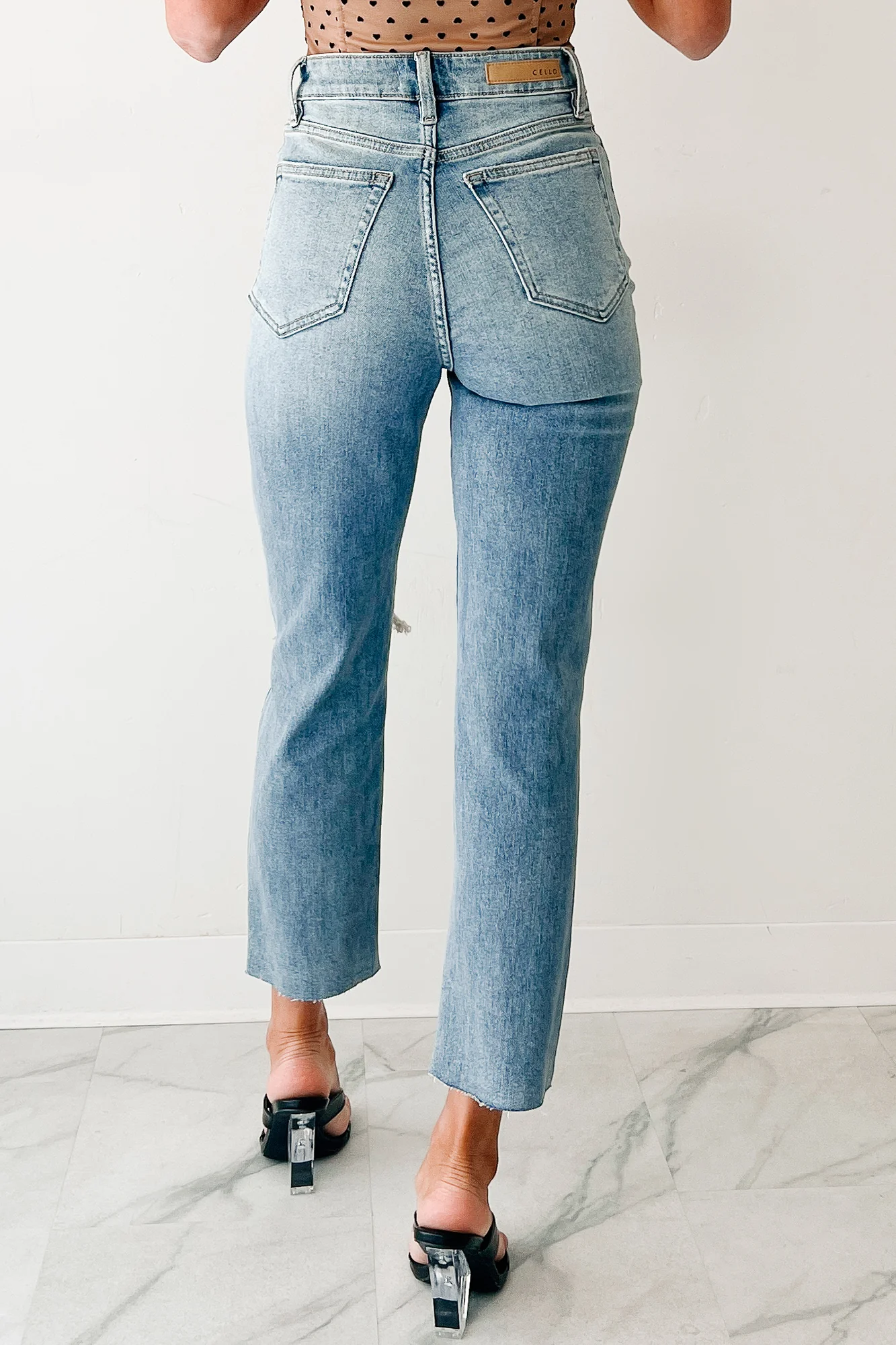 Delphine Distressed Straight Leg Cello Jeans (Light) - Image 5