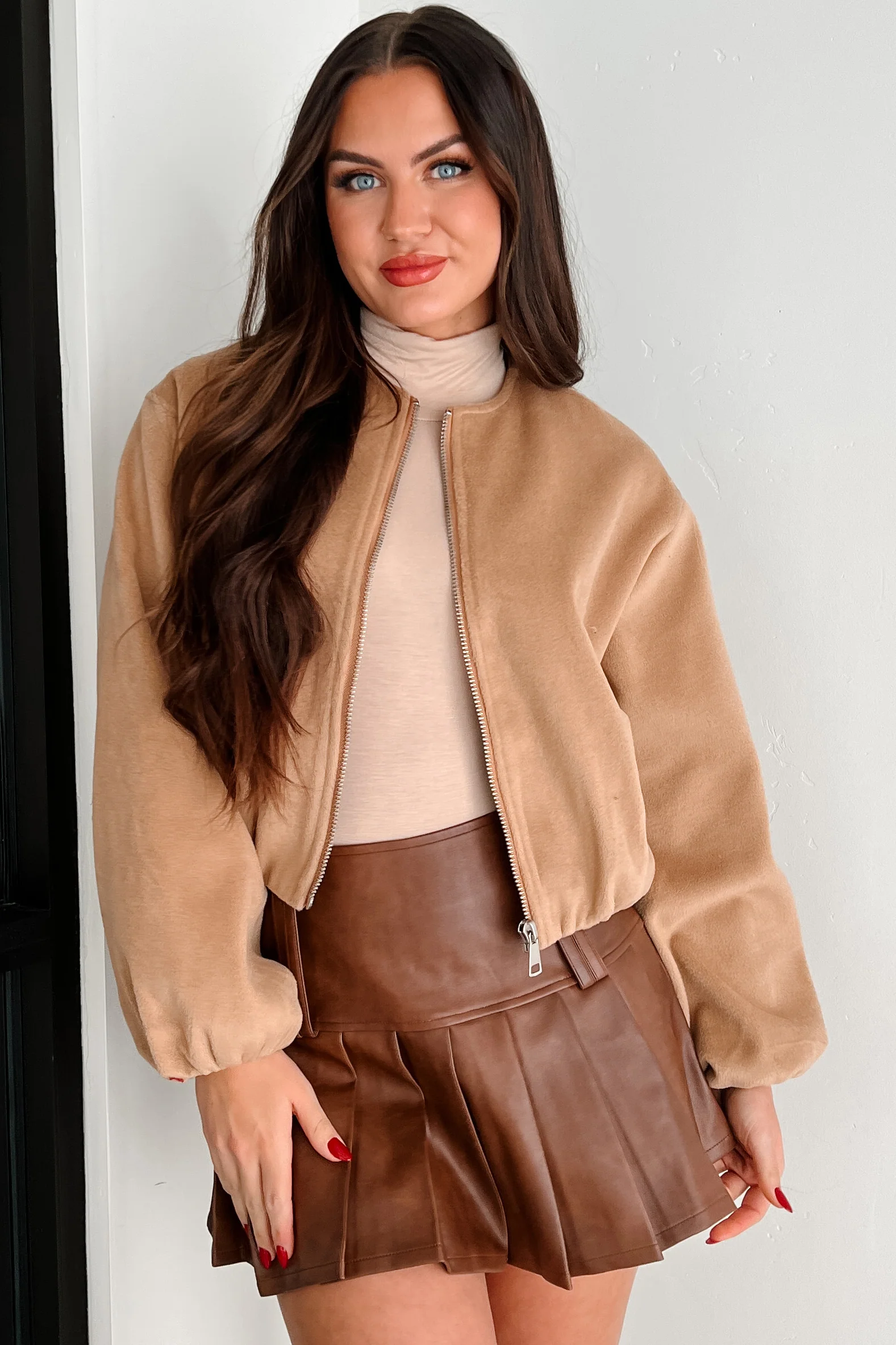 Detroit Days Zip-Up Jacket (Taupe) - Image 9
