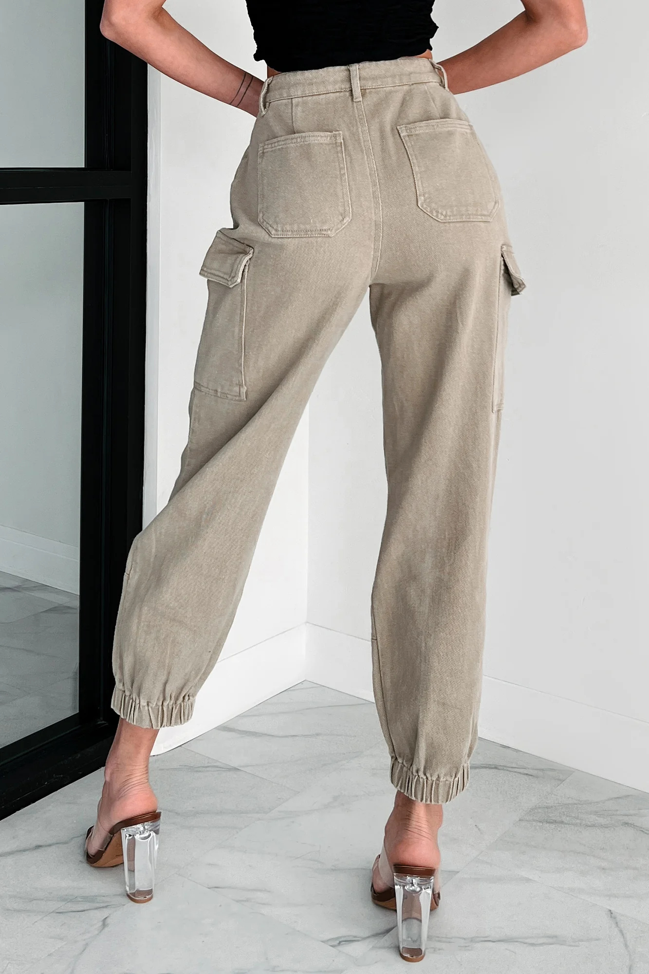Devonte Distressed Cargo Joggers (Khaki) - Image 5