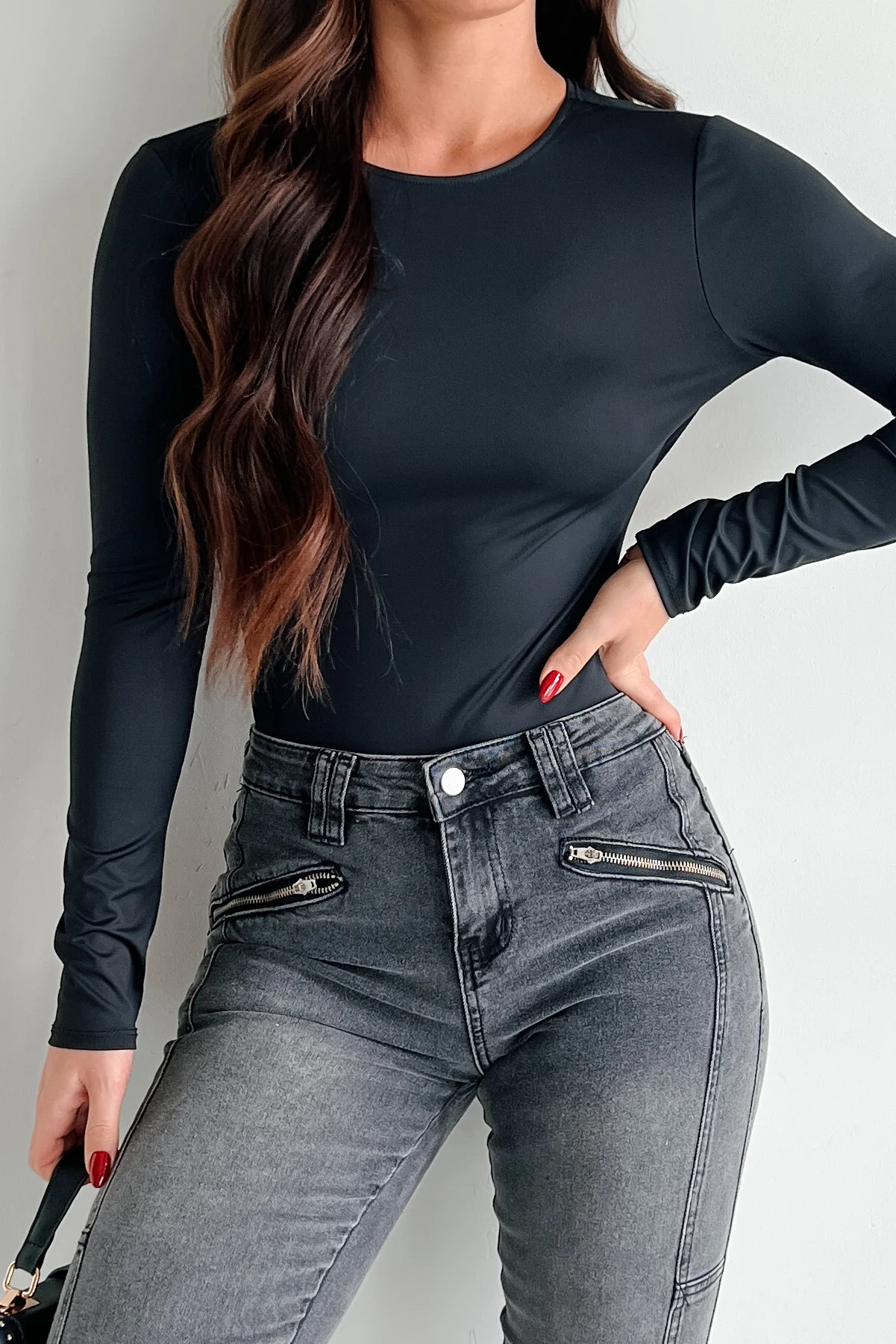 Diana Open Back Bodysuit (Black) - Image 3