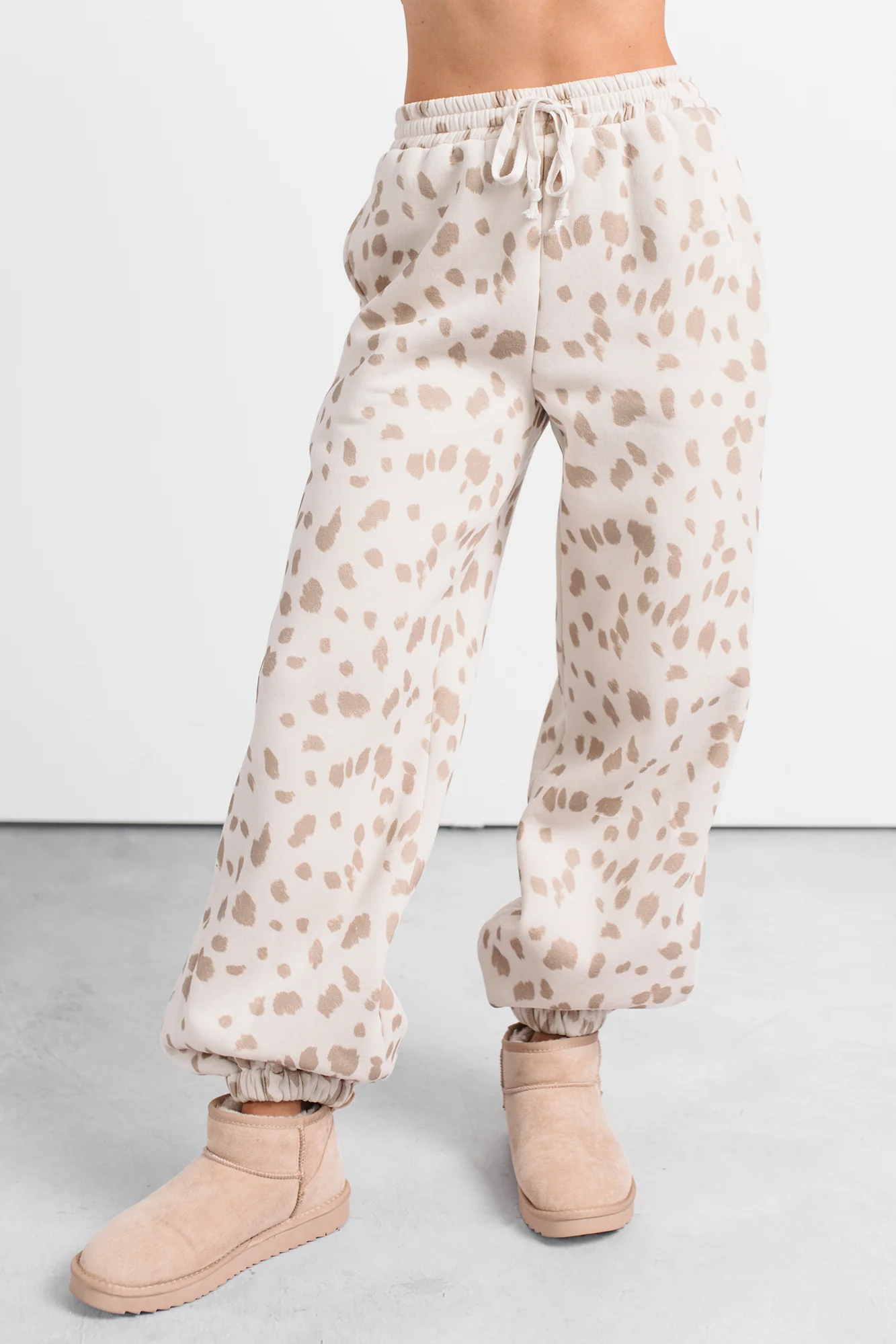 Do It Right Soft Cheetah Print Joggers (Cream/Mocha) - Image 3