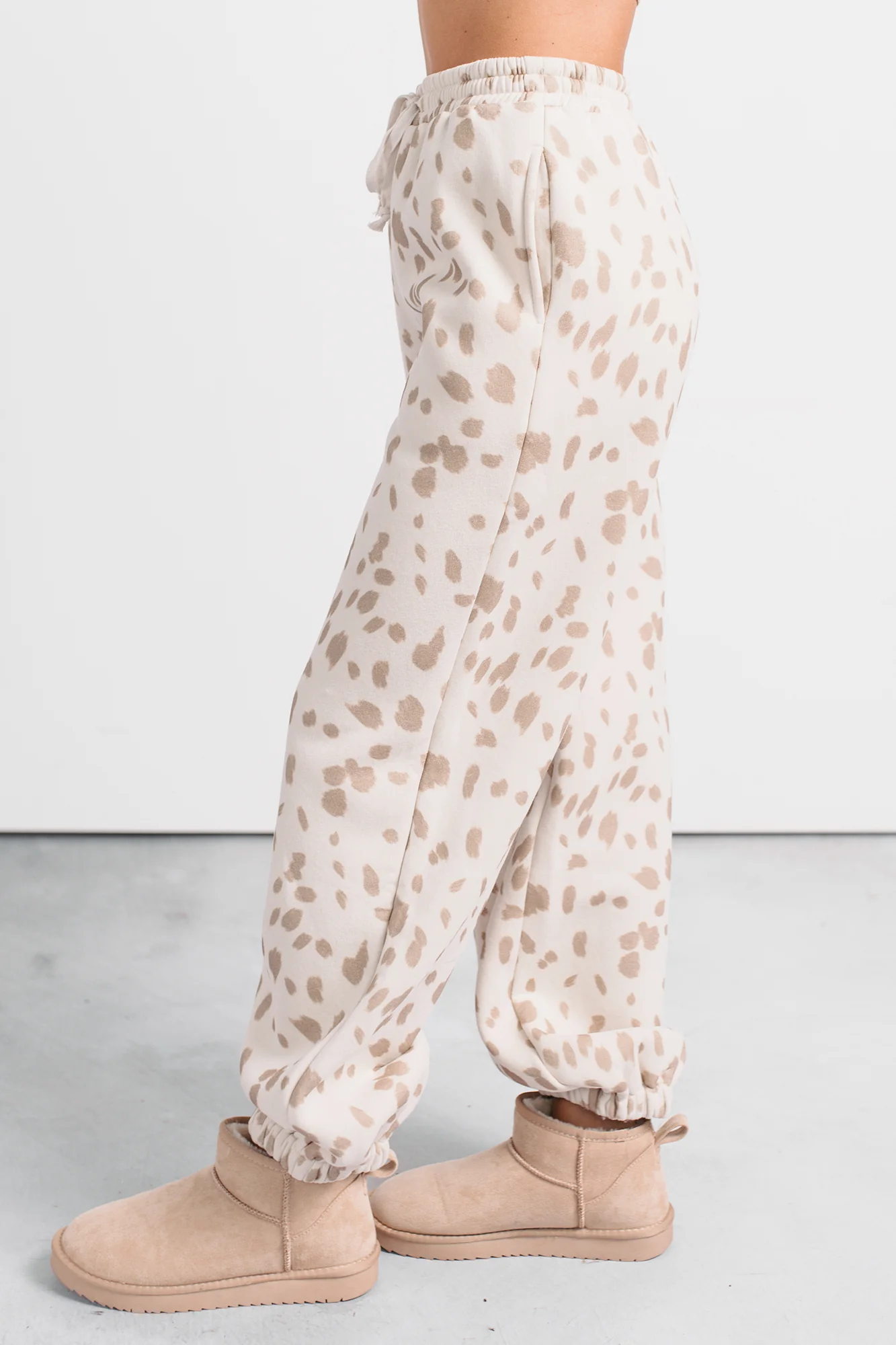 Do It Right Soft Cheetah Print Joggers (Cream/Mocha) - Image 4