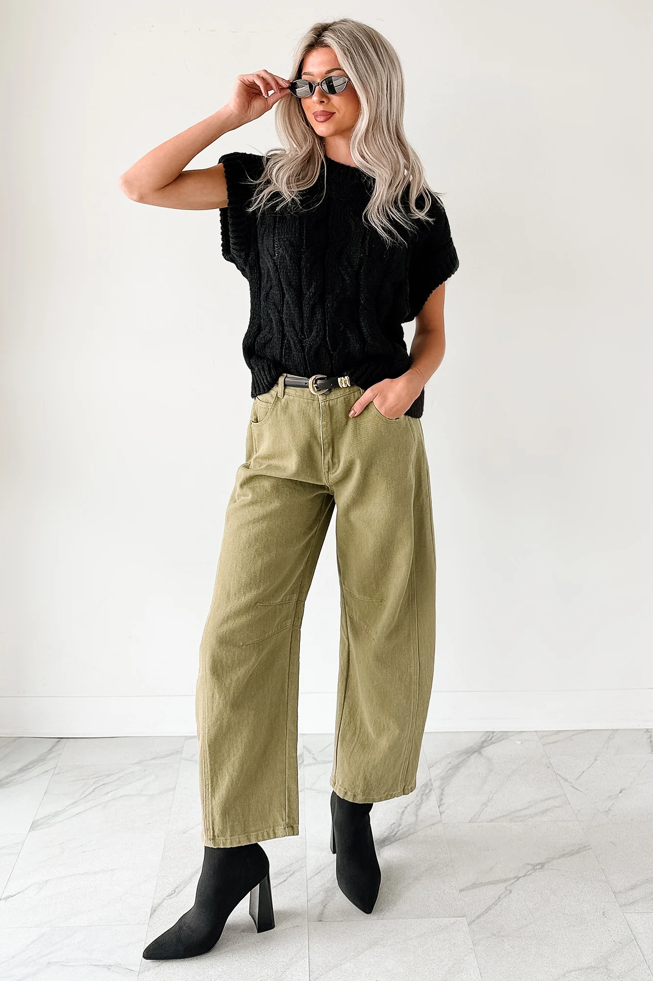 Don't Envy Me Cable Knit Sweater Vest (Black) - Image 3