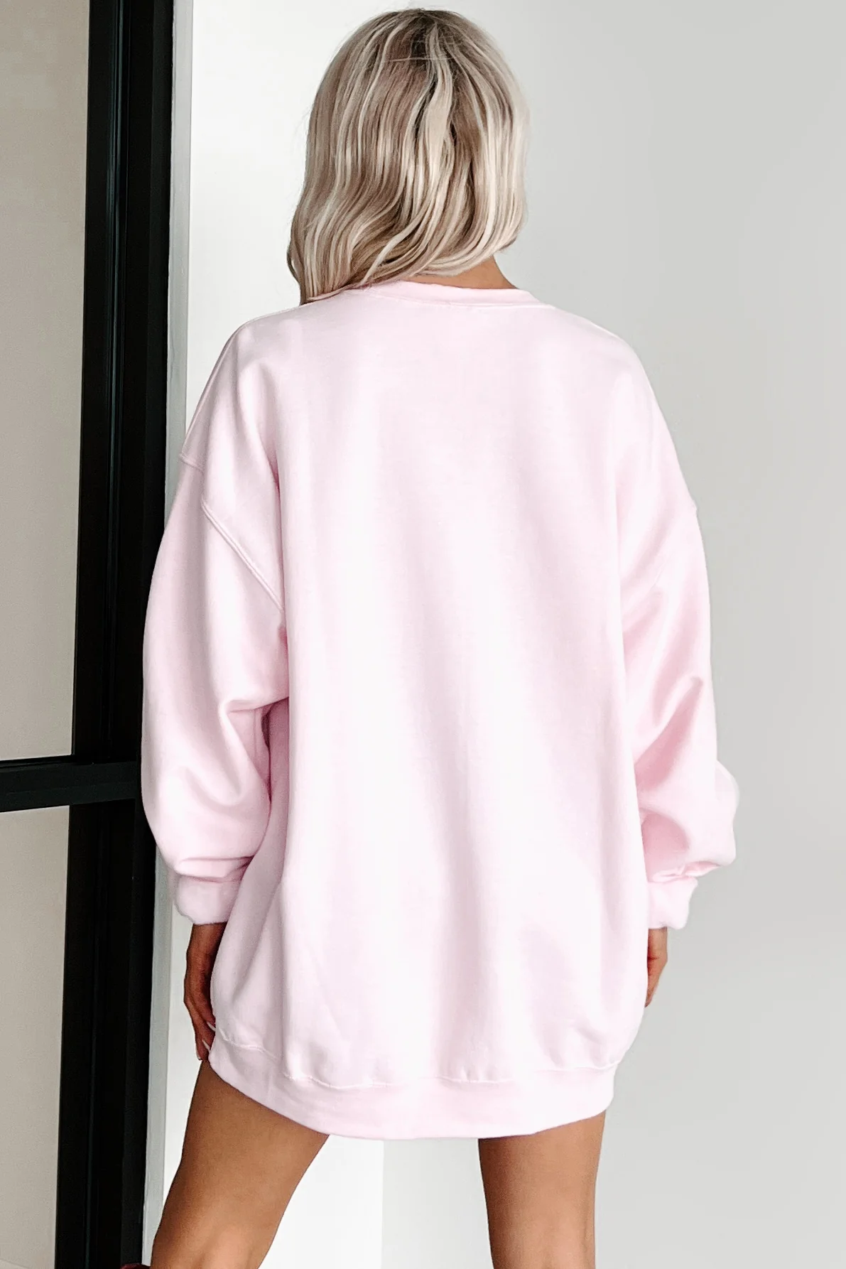 "Don't Play Games With My Heart" Graphic Crewneck (Light Pink) - Image 4