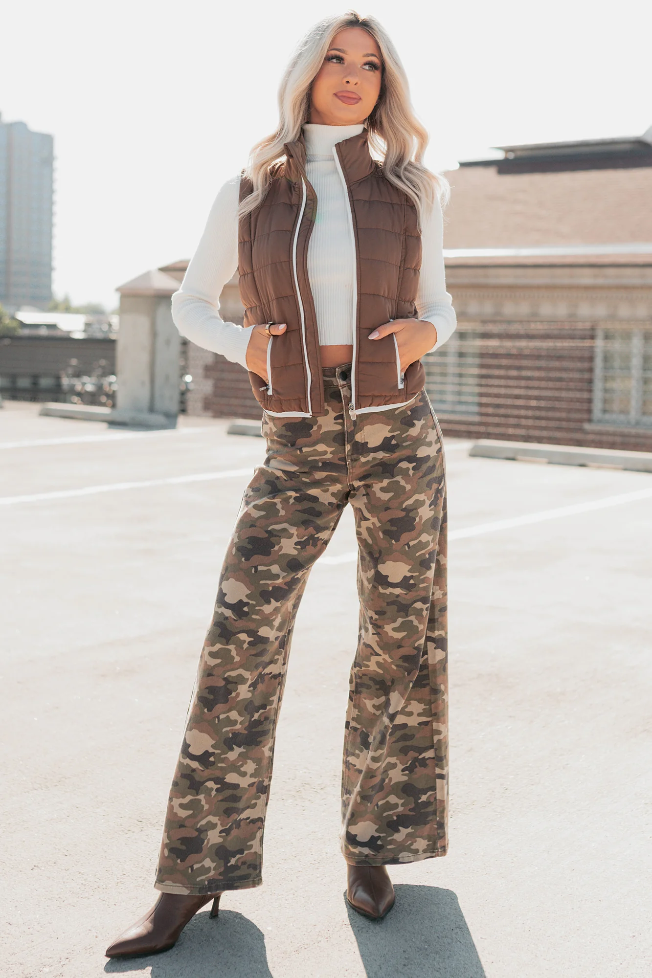 Douglas High Rise Wide Leg Cello Jeans (Camo) - Image 12