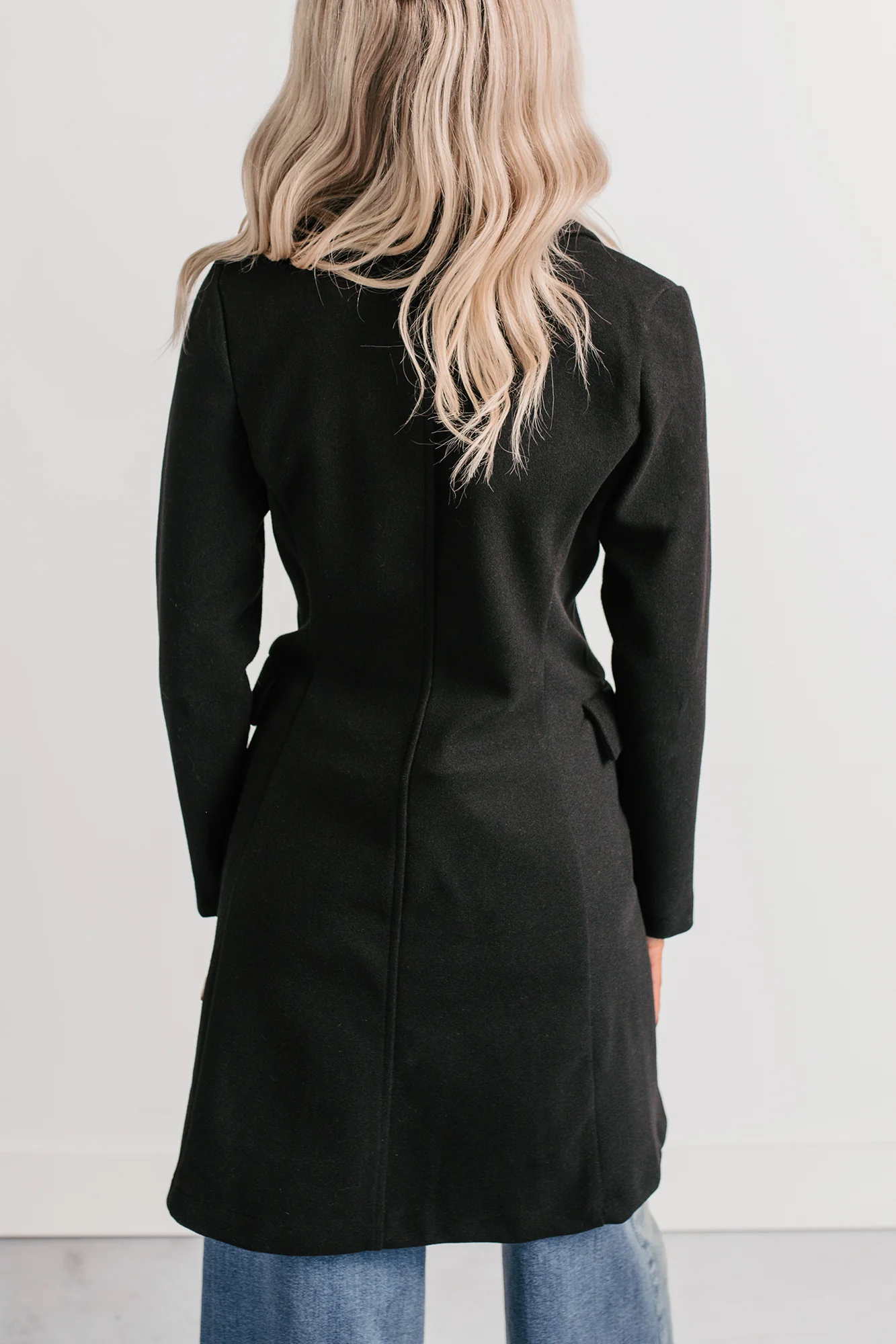 Downtown Drift Button Up Lightweight Coat (Black) - Image 8
