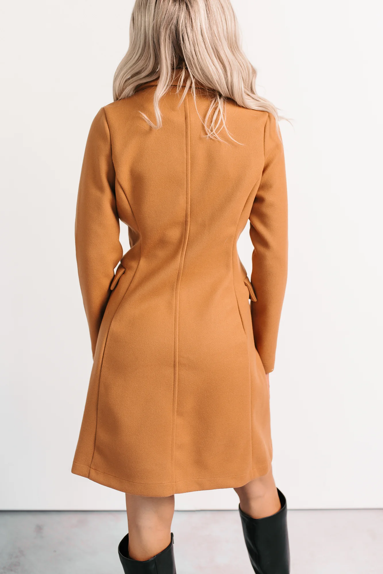 Downtown Drift Button Up Lightweight Coat (Camel) - Image 4