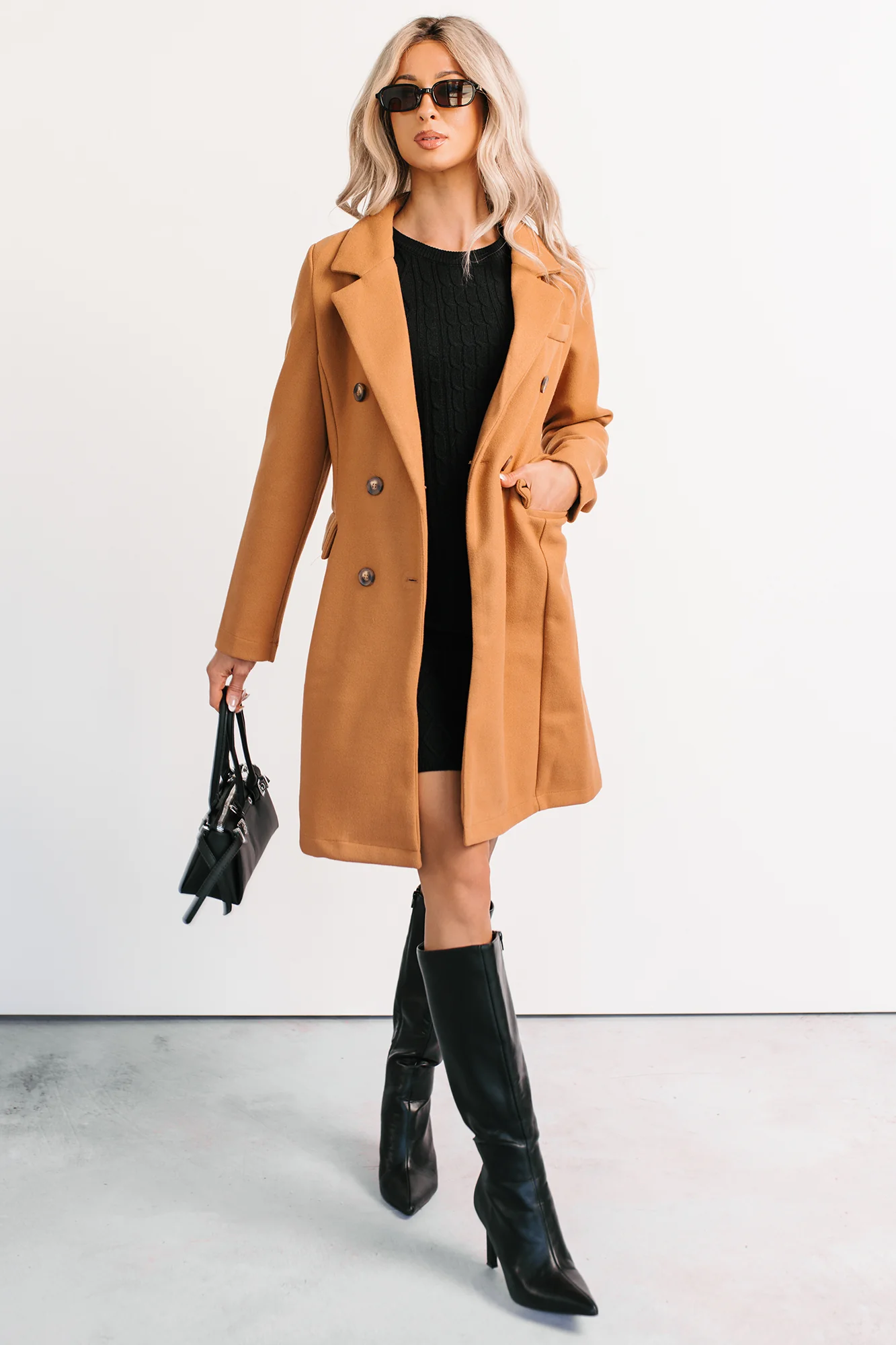 Downtown Drift Button Up Lightweight Coat (Camel) - Image 6