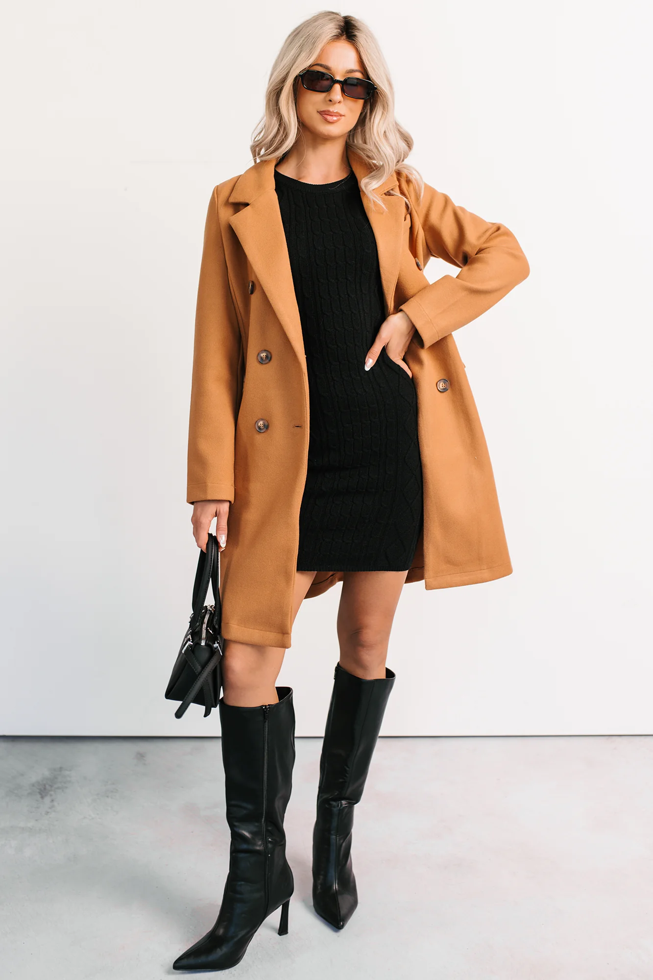 Downtown Drift Button Up Lightweight Coat (Camel) - Image 8