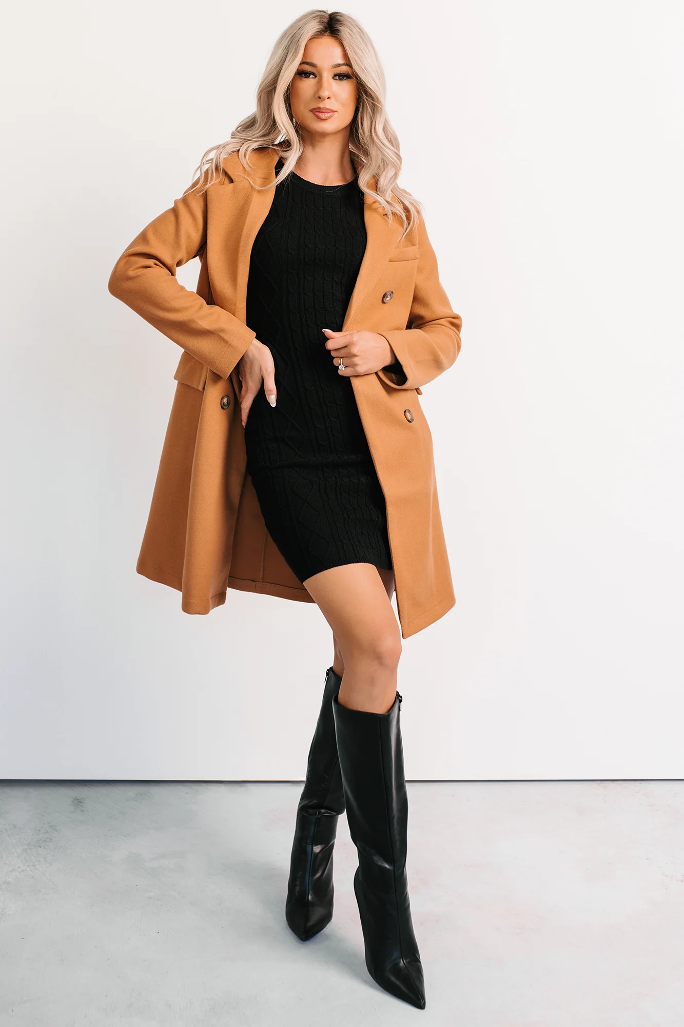 Downtown Drift Button Up Lightweight Coat (Camel) - Image 9
