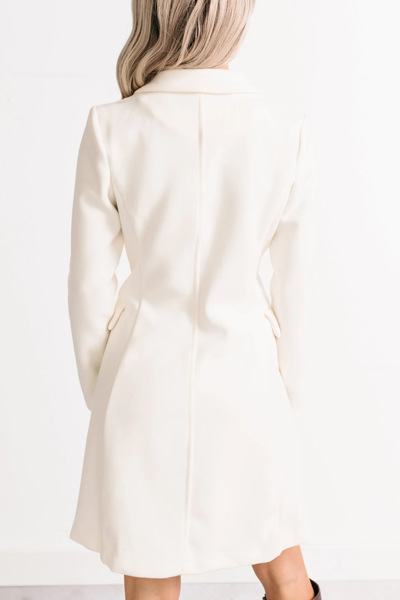 Downtown Drift Button Up Lightweight Coat (Ivory) - Image 6