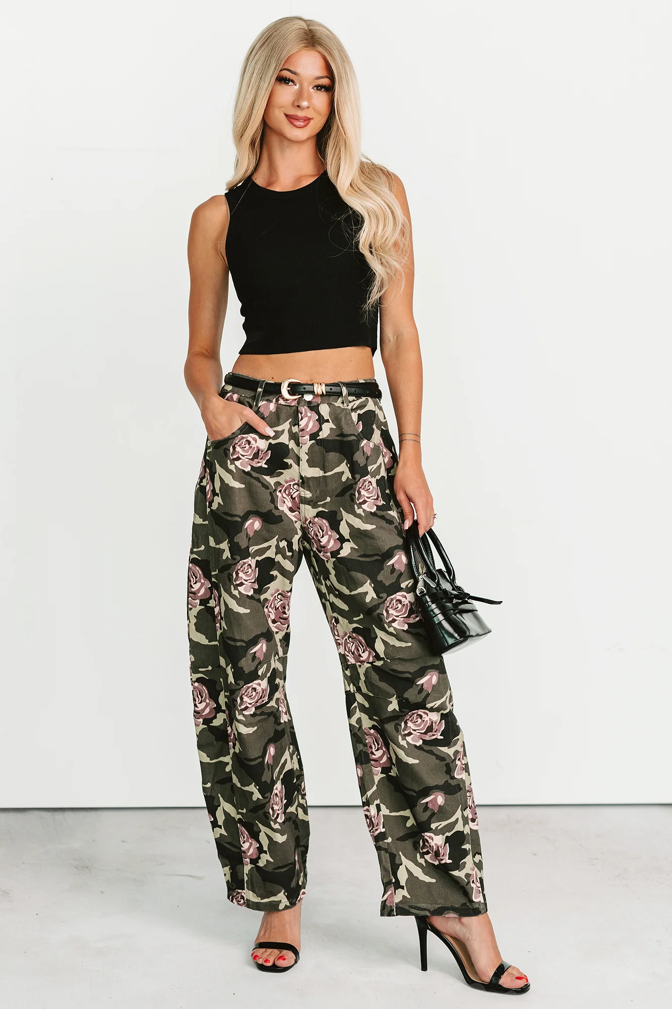 Dream On Ribbed Crop Tank (Black) - Image 2