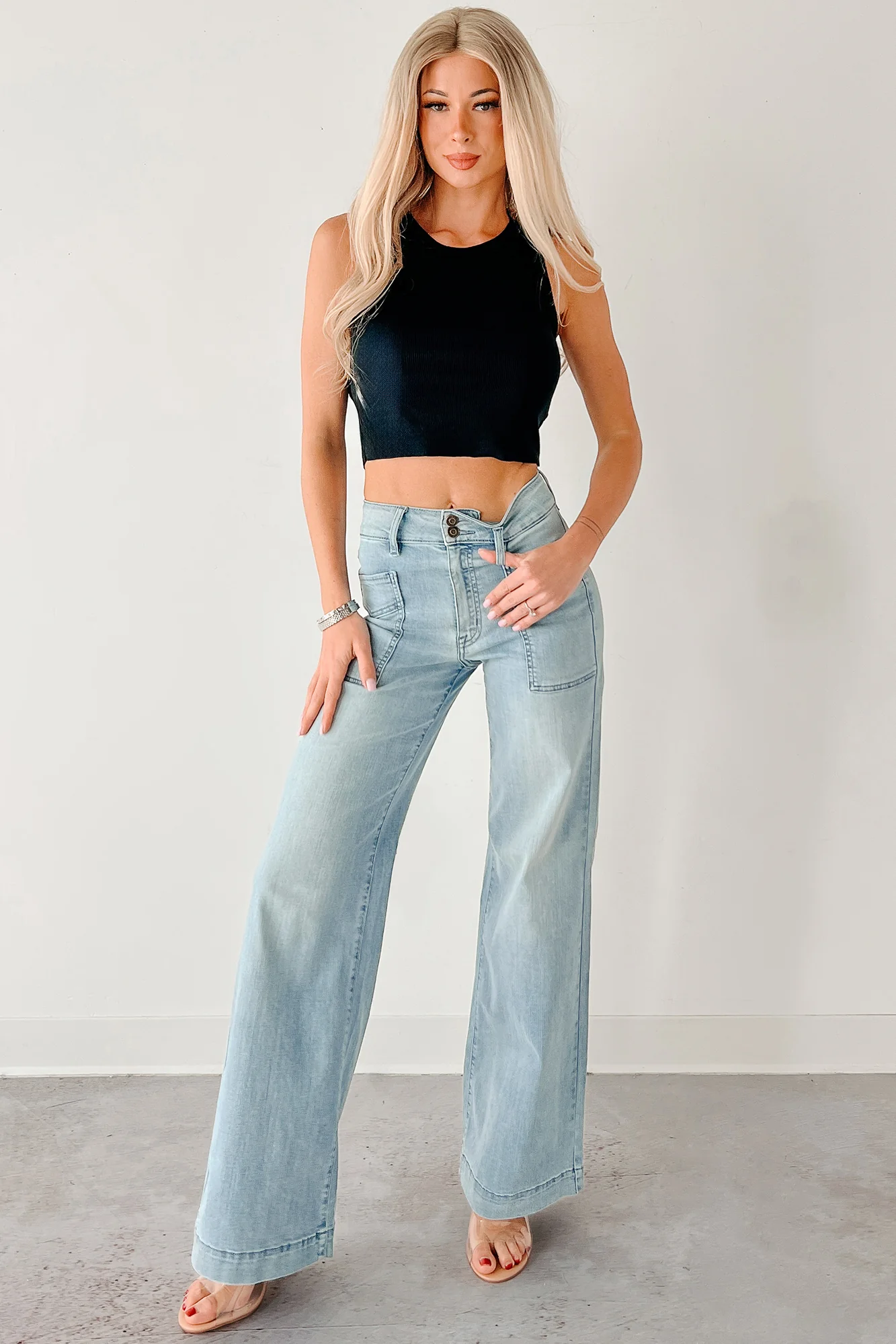 Dream On Ribbed Crop Tank (Black) - Image 8