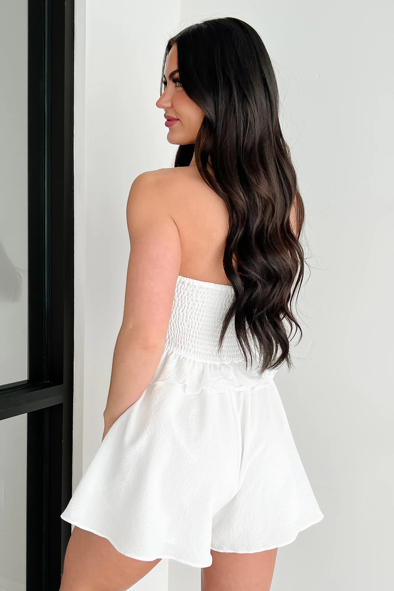 Dreams In The Garden Strapless Romper (Off-White) - Image 6