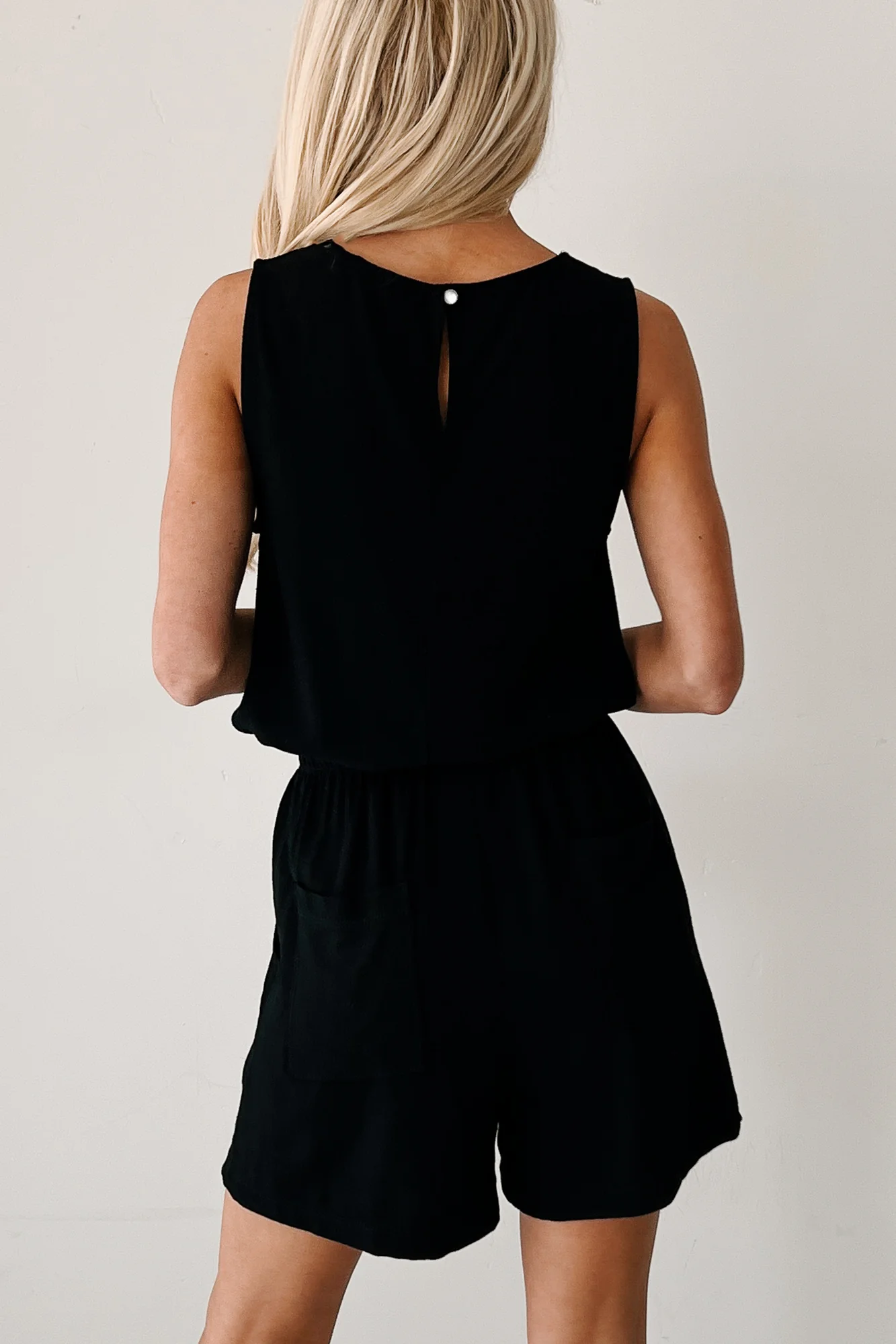 Earth Moments Sleeveless Linen Drawstring Top (Black) - Image 5