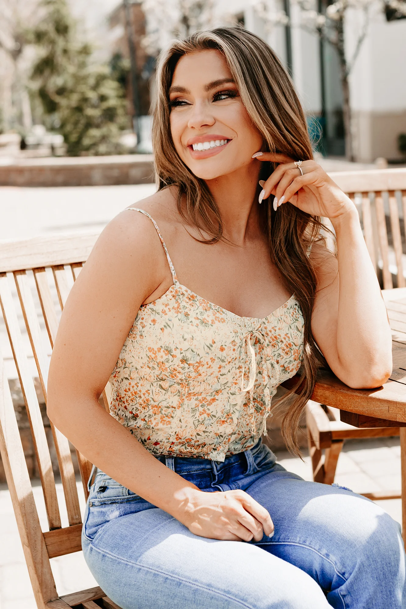 Earthy Bliss Floral Tank Top (Lemon/Orange) - Image 8