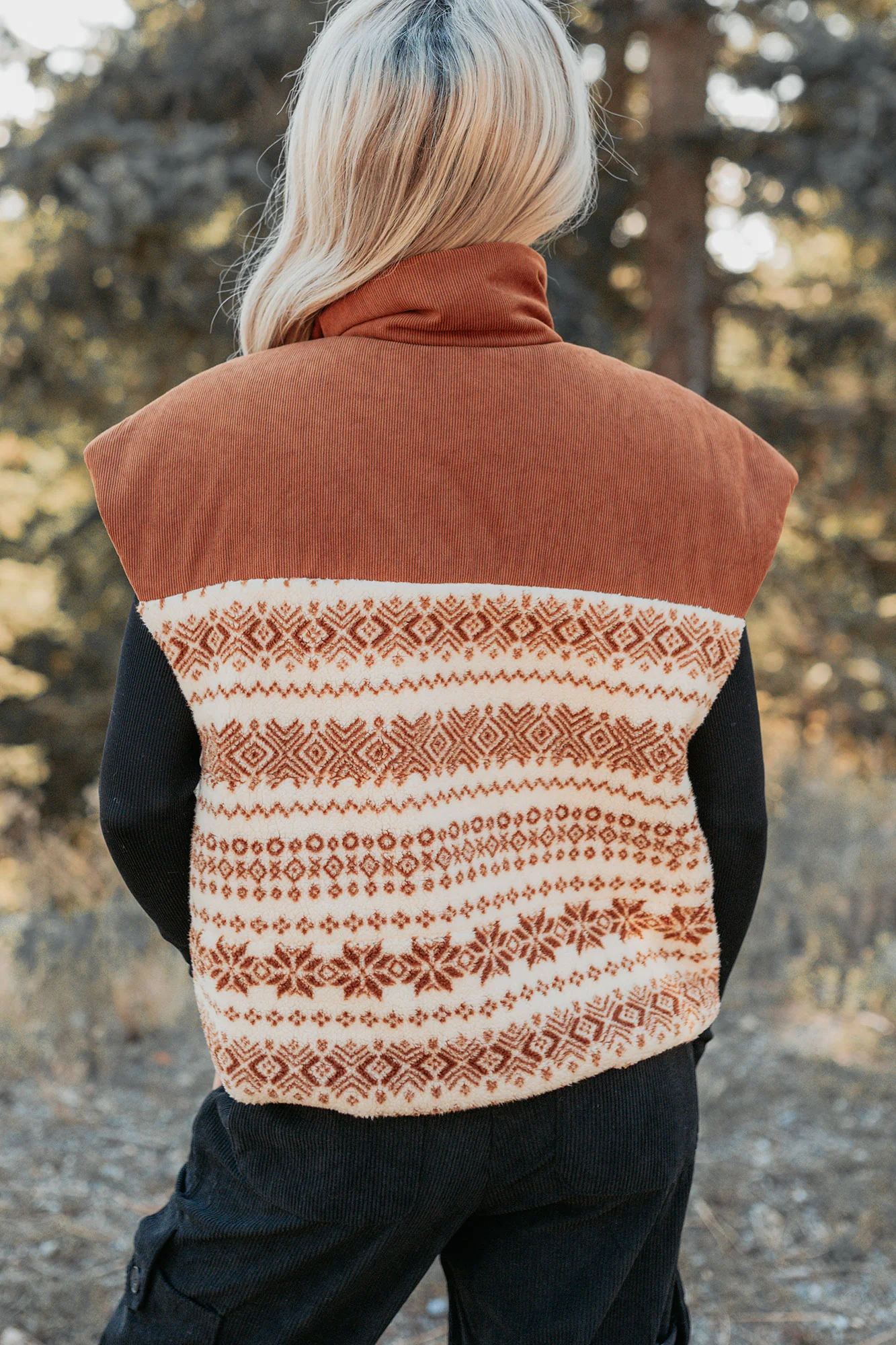 Ease & Flow Sherpa Corduroy Vest (Copper Mix) - Image 5